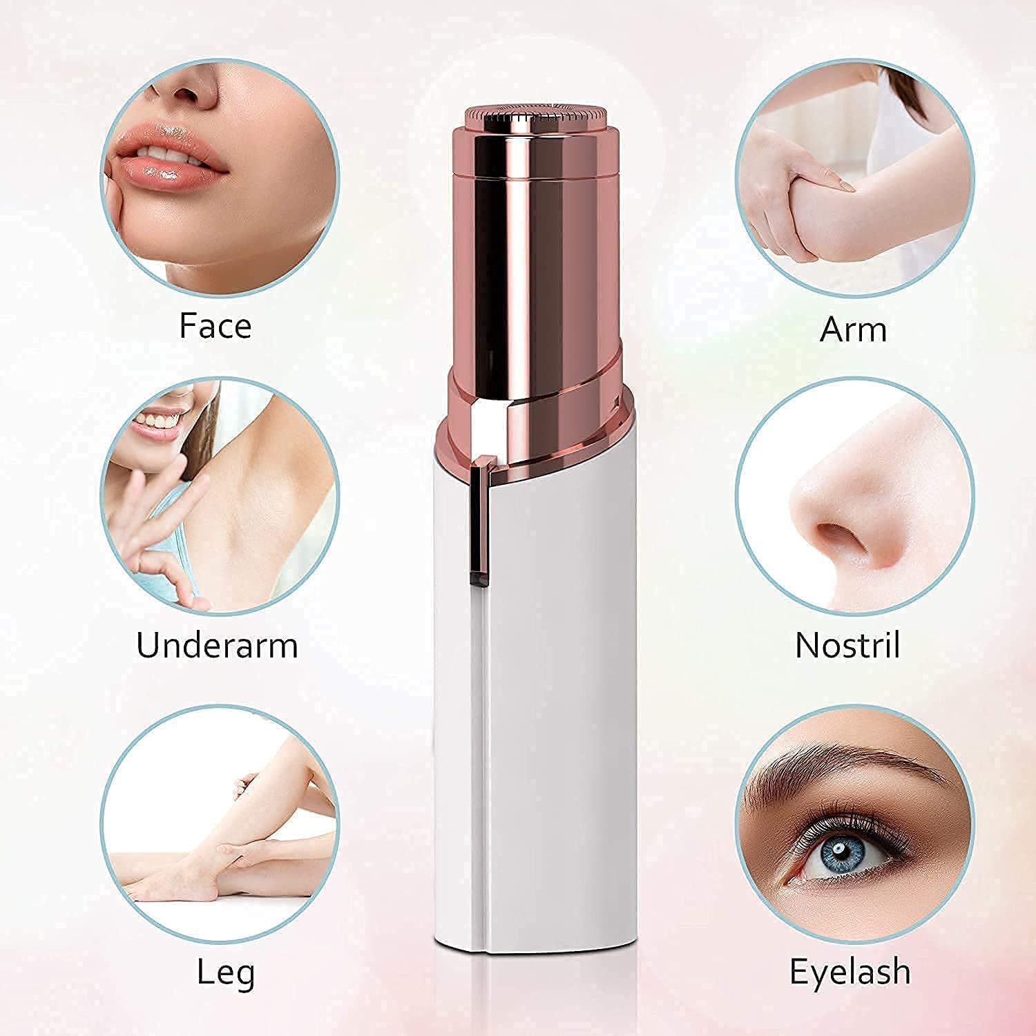 Red-Rubby Facial hair remover machine for women - face, chin, cheek, eyebrow, upper lip hair remover for women, Mini Epilator trimmer Machine for face flawless without battery 2