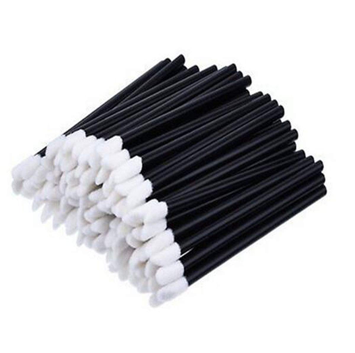 500PCS Disposable Lip Brushes Kits Lipstick Gloss Wands Applicator Perfect Makeup Tool (Black)