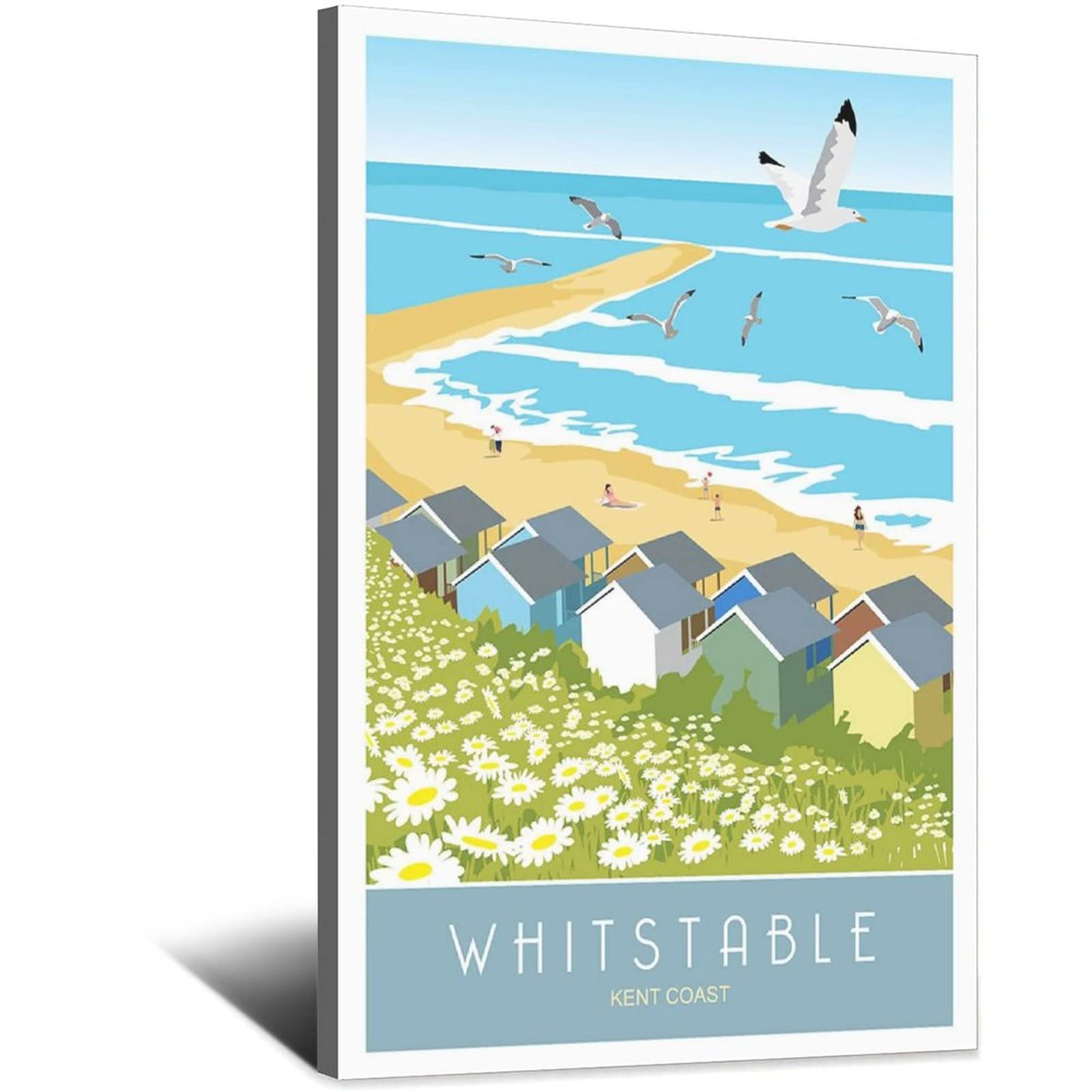 UEJD Vintage Whitstable Kent Coast Travel Poster Decorative Posters Modern Bedroom Canvas Art Poster Picture Painting Posters Wall Decor Art Gift