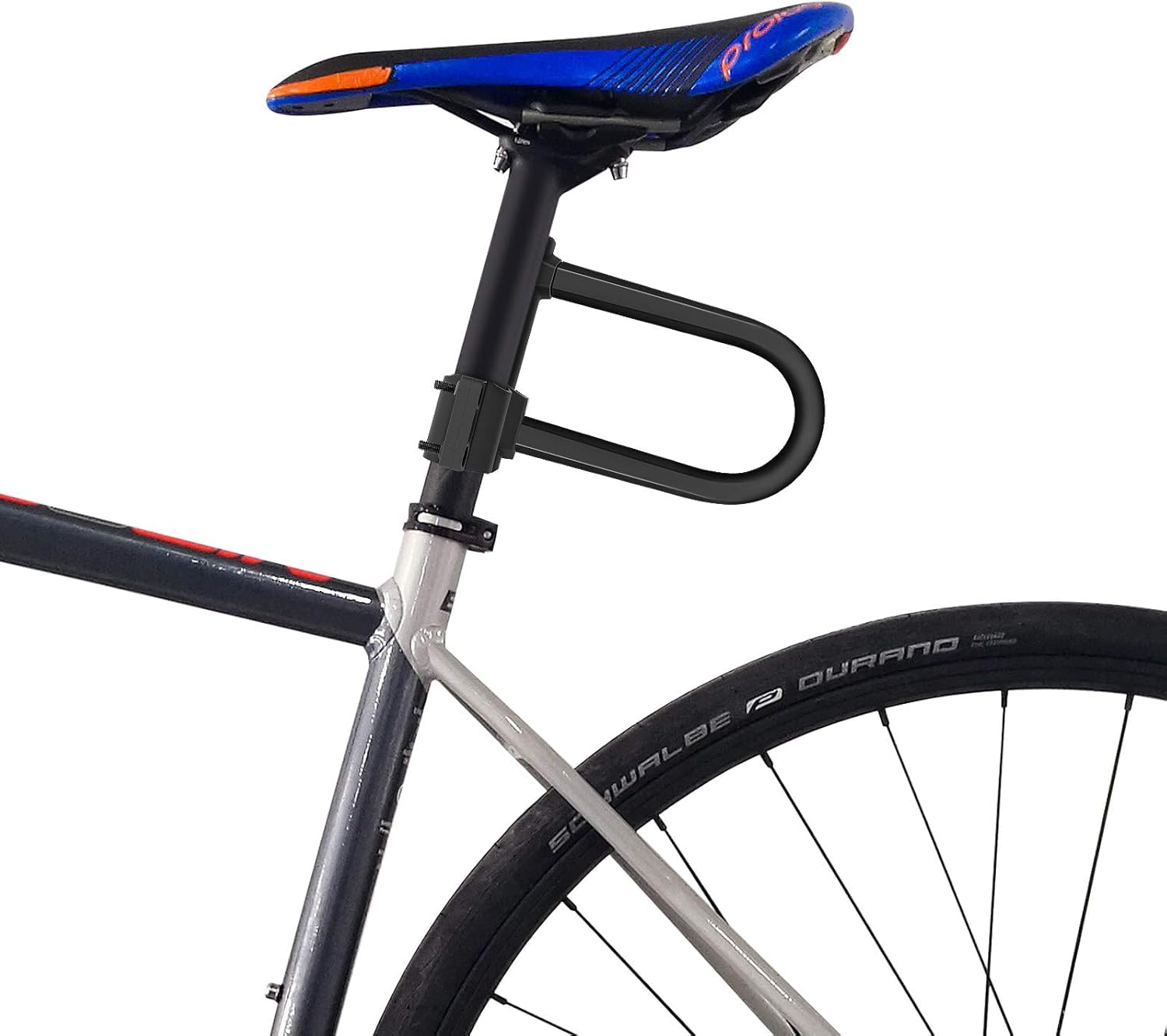 Lucchetto a U per Bicicletta con Cavo in Acciaio da 1,2 m, Supporto di Montaggio Incluso