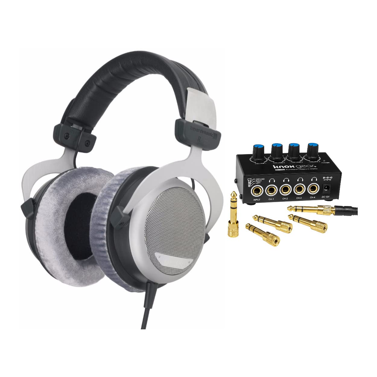 Amazon.com: Beyerdynamic DT 880 Premium 600-Ohm Headphones with Knox Gear  Compact 4-Channel Stereo Headphone Amplifier Bundle (2 Items) : Electronics