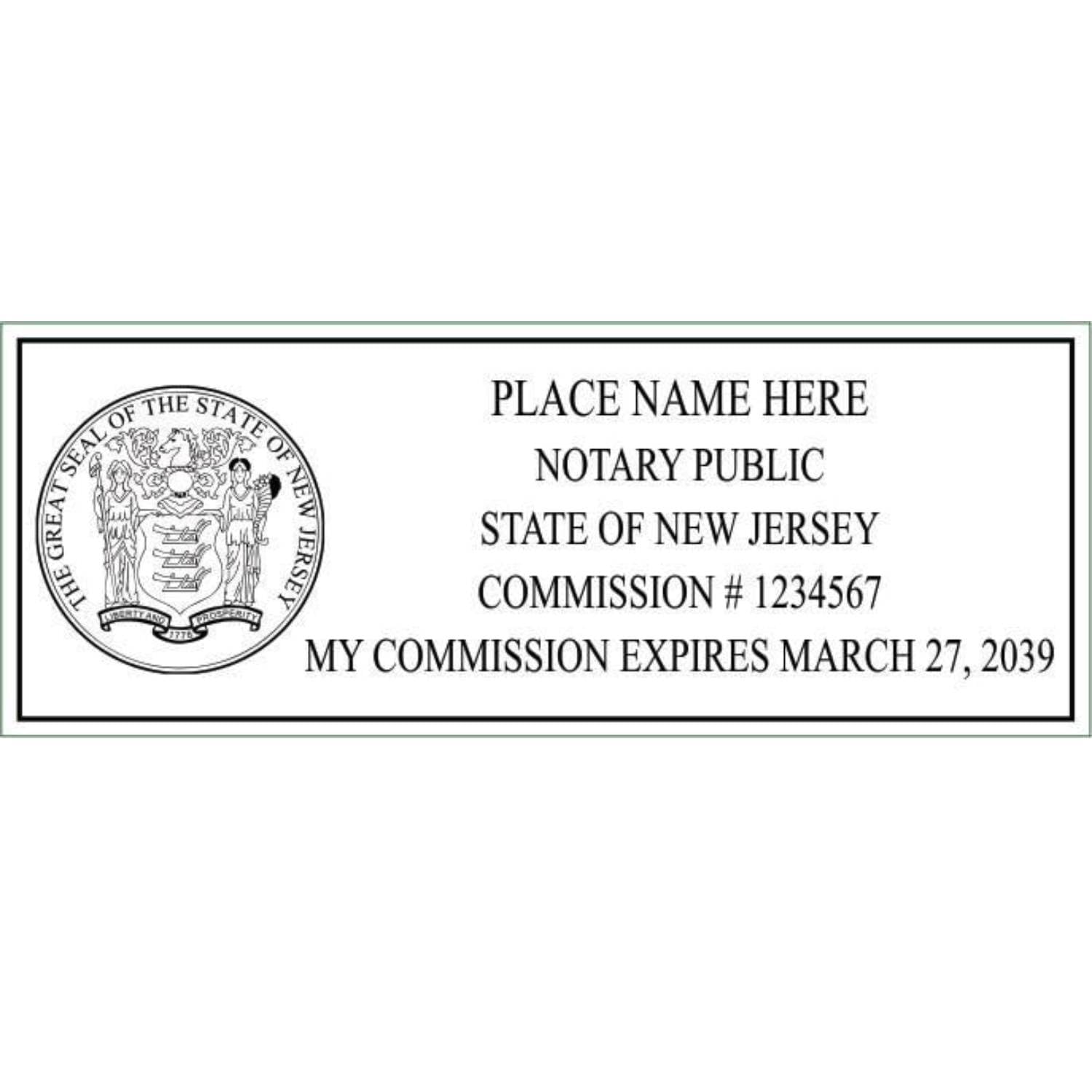 Rectangle Self Inking Notary Seal Rubber Stamp (New Jersey)