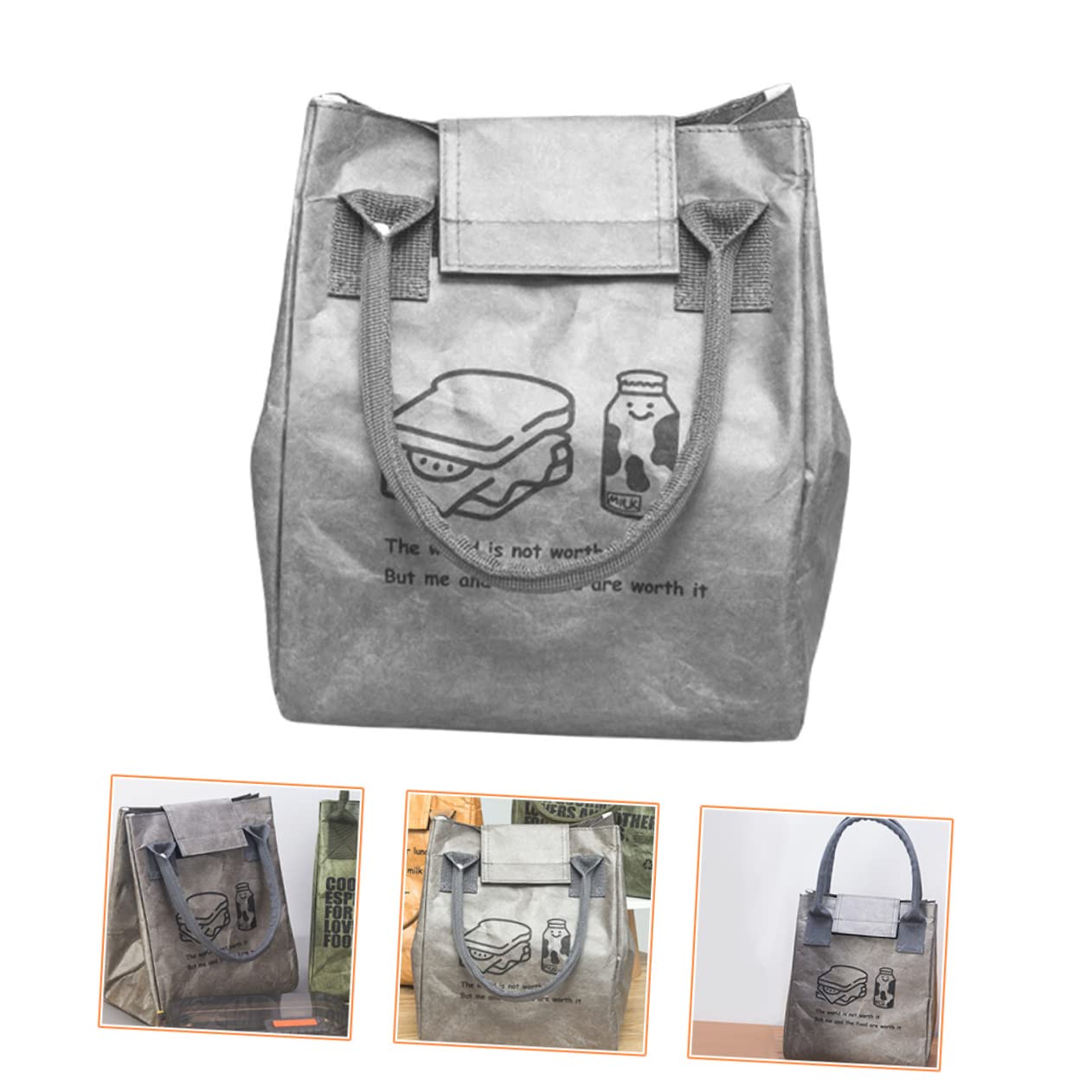 MAGICLULU 3piezas Bolsa De Almuerzo De Kraft Aislante Portátil y Resistente Para Picnic y Comidas Térmicas Para Adultos