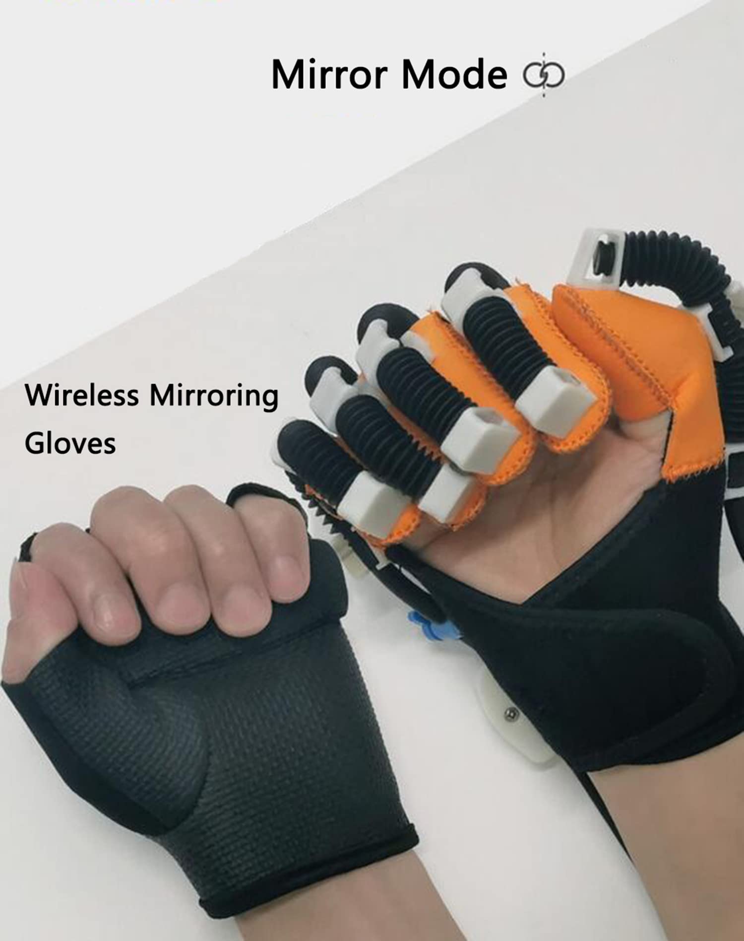 Elektryczne szyny na palce, rękawice do robotów rehabilitacyjnych, trening dłoni, odpowiednie do sprzętu do ćwiczeń rehabilitacyjnych po udarze Hemiplegia(Size:L,Color:Lewy)