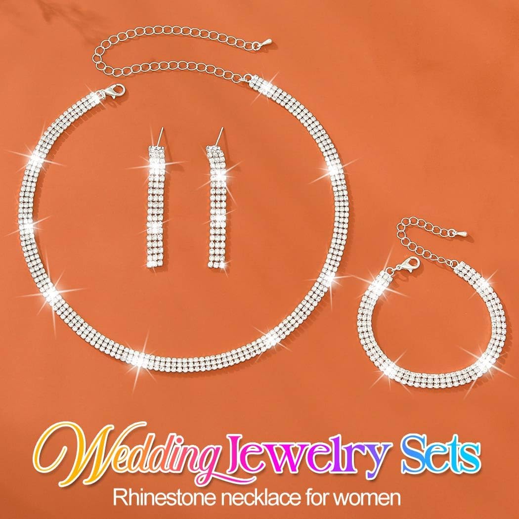 GORAIS Wedding Jewelry Sets Rhinestone Necklace Bridal Formal Jewelry for Women and Brides - Image 5