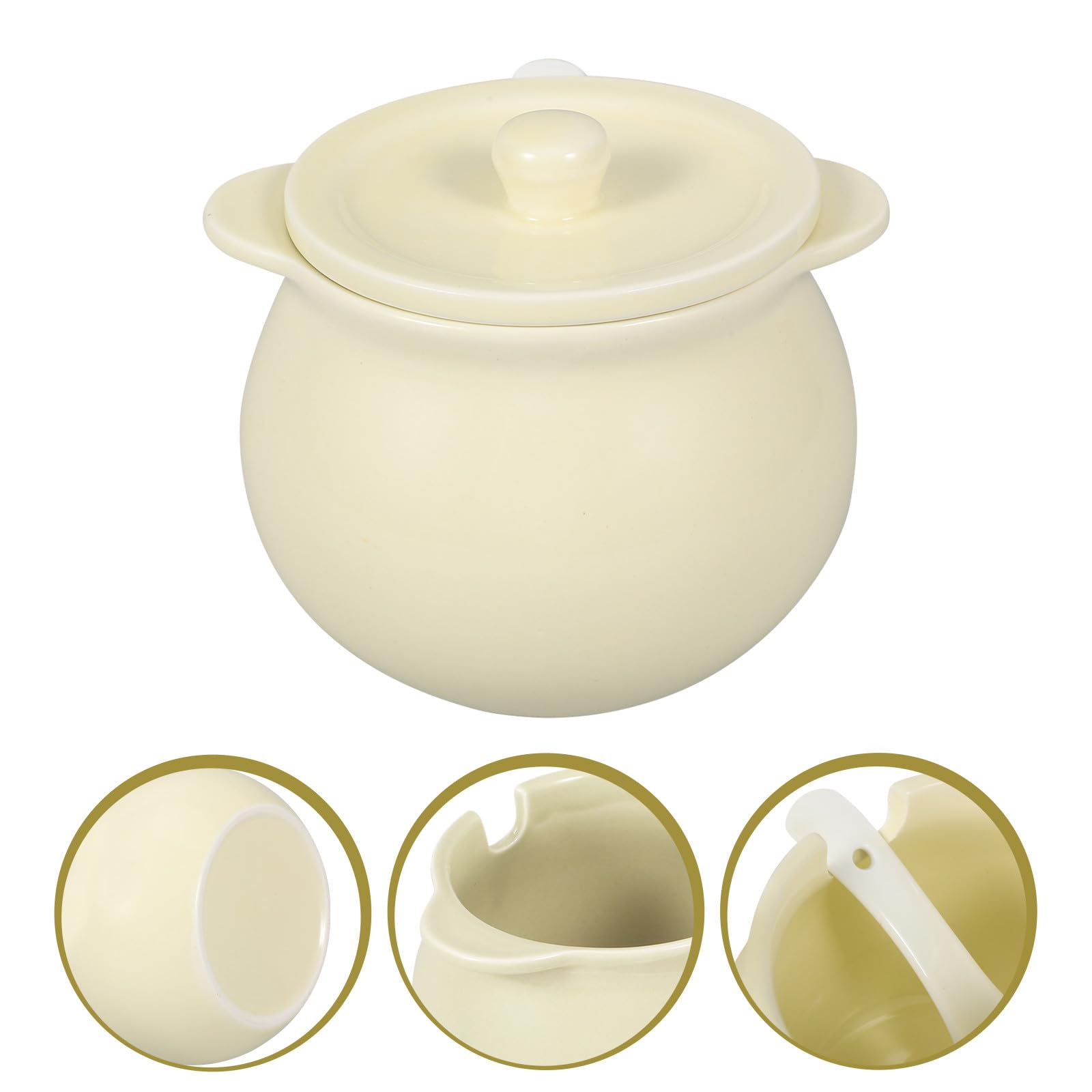 Keramik Gewürzbehälter mit Deckel und Löffel Hochtemperaturbeständige Nordische Stil Aufbewahrungsdose für Zucker Salz Honig und Gewürze Elegante Küchen Esstisch dekoration