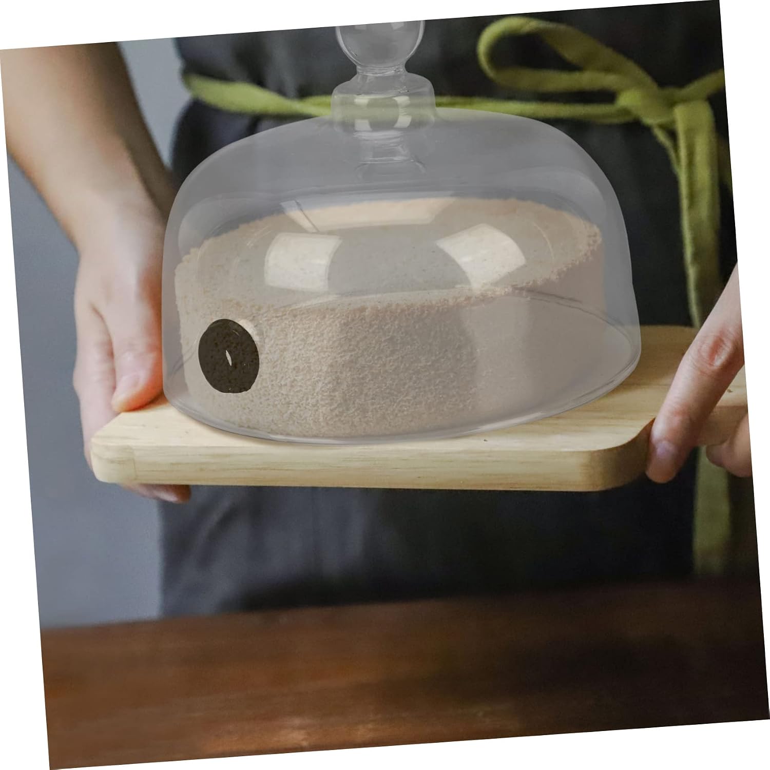 Glass Food Cover Lid 10-inch Cake and Dessert Dome Practical Food Protector for Catering and Home Use Smoke Glass Finish for Events and Parties