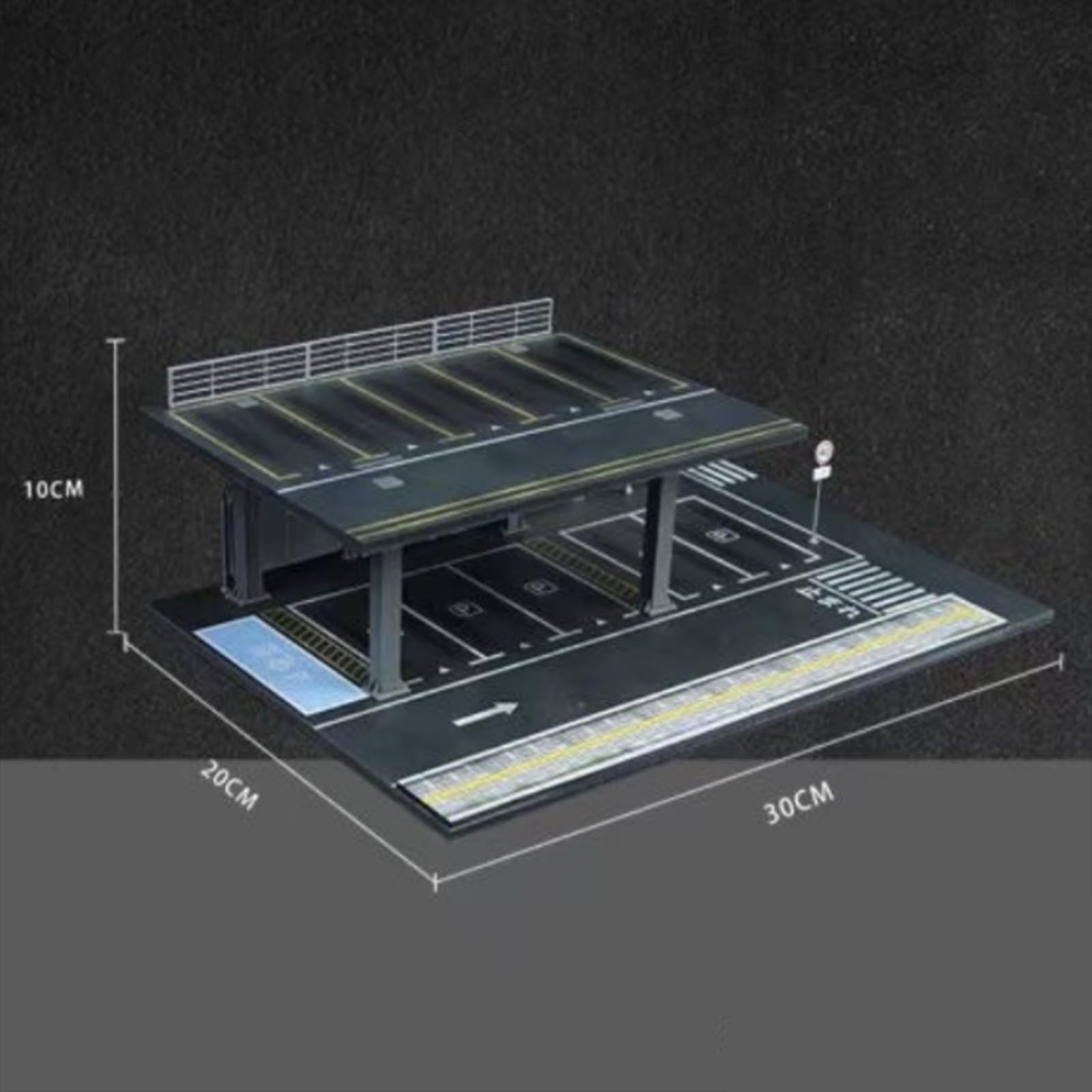 Organizador de exhibición de Modelos de automóviles a Escala 1/64, decoración para Diorama de estacionamiento, Altura 10 Cm