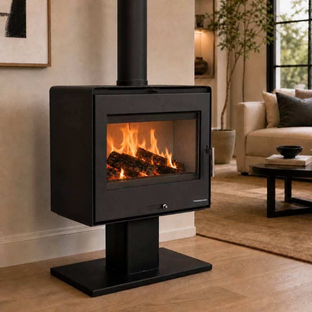 Kaminofen Holzofen Wohnzimmer Holzkamin 10 kW 5070 Holz Ofen Kamin Heizofen Schwedenofen Mehrfachbelegung