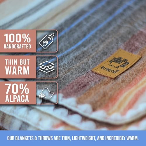 Miniatura 73 de Manta de alpaca hecha a mano de alta calidad Mantas de lana tamaño individual Manta de alpaca y algodón El mejor tamaño de manta de lana 64 x