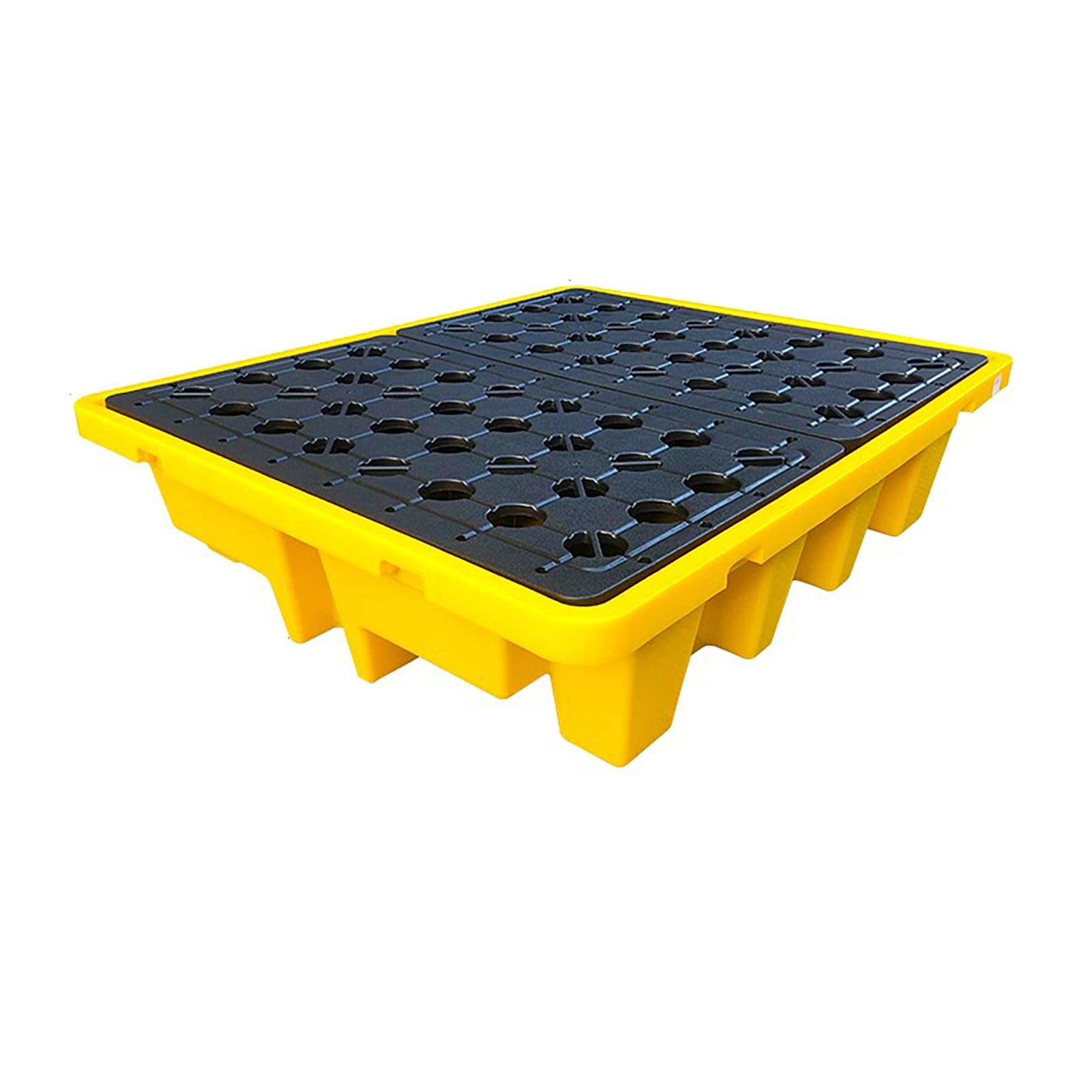JKJZSALJ Chemical-Resistant Low-Profile Spill Tray With Removable Grating - Compact Oil Drum Secondary Containment Pallet For Lab & Garage,Yellow,72x72x16cm