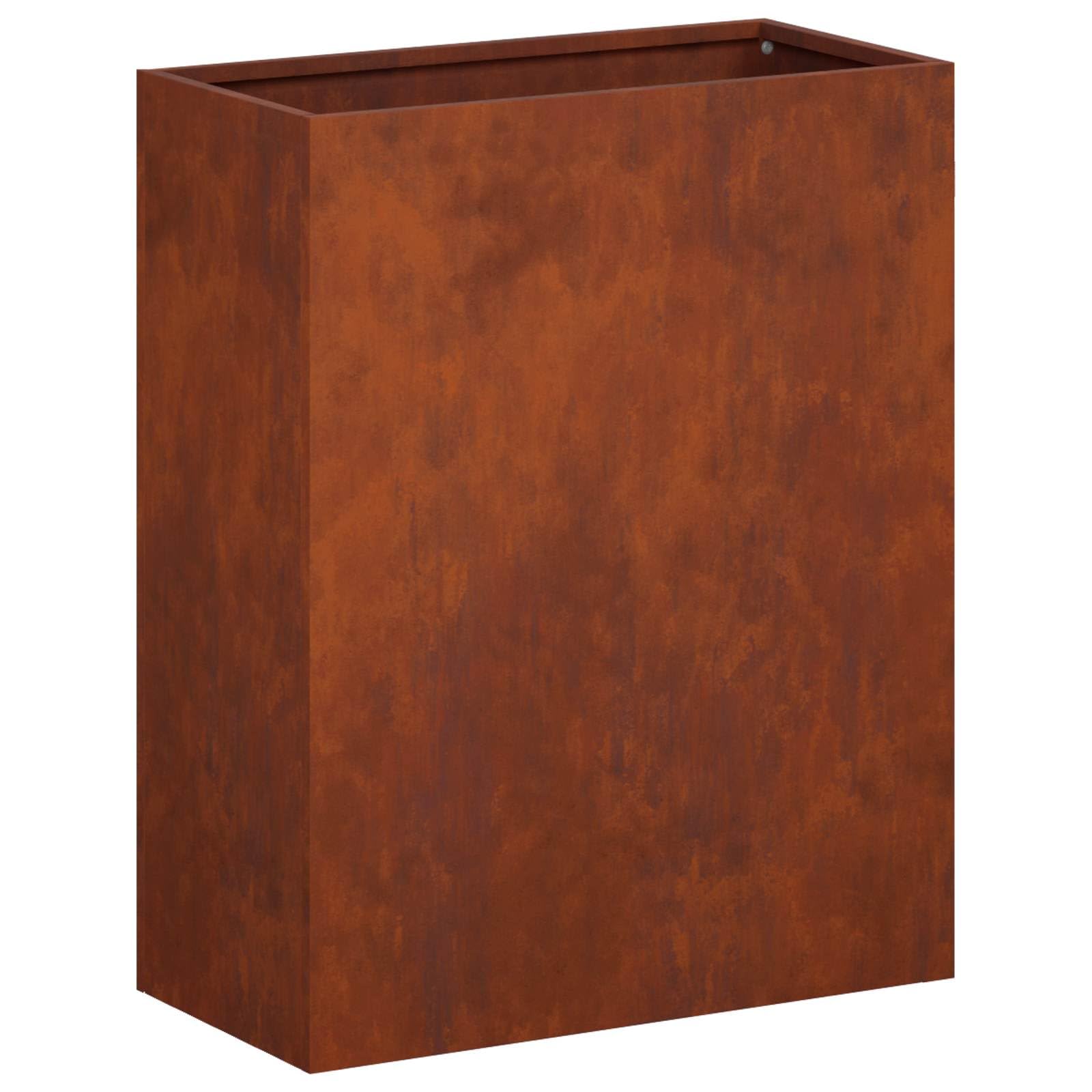 Bac de Jardin Rectangulaire 40x20x40cm en Acier Rouillé