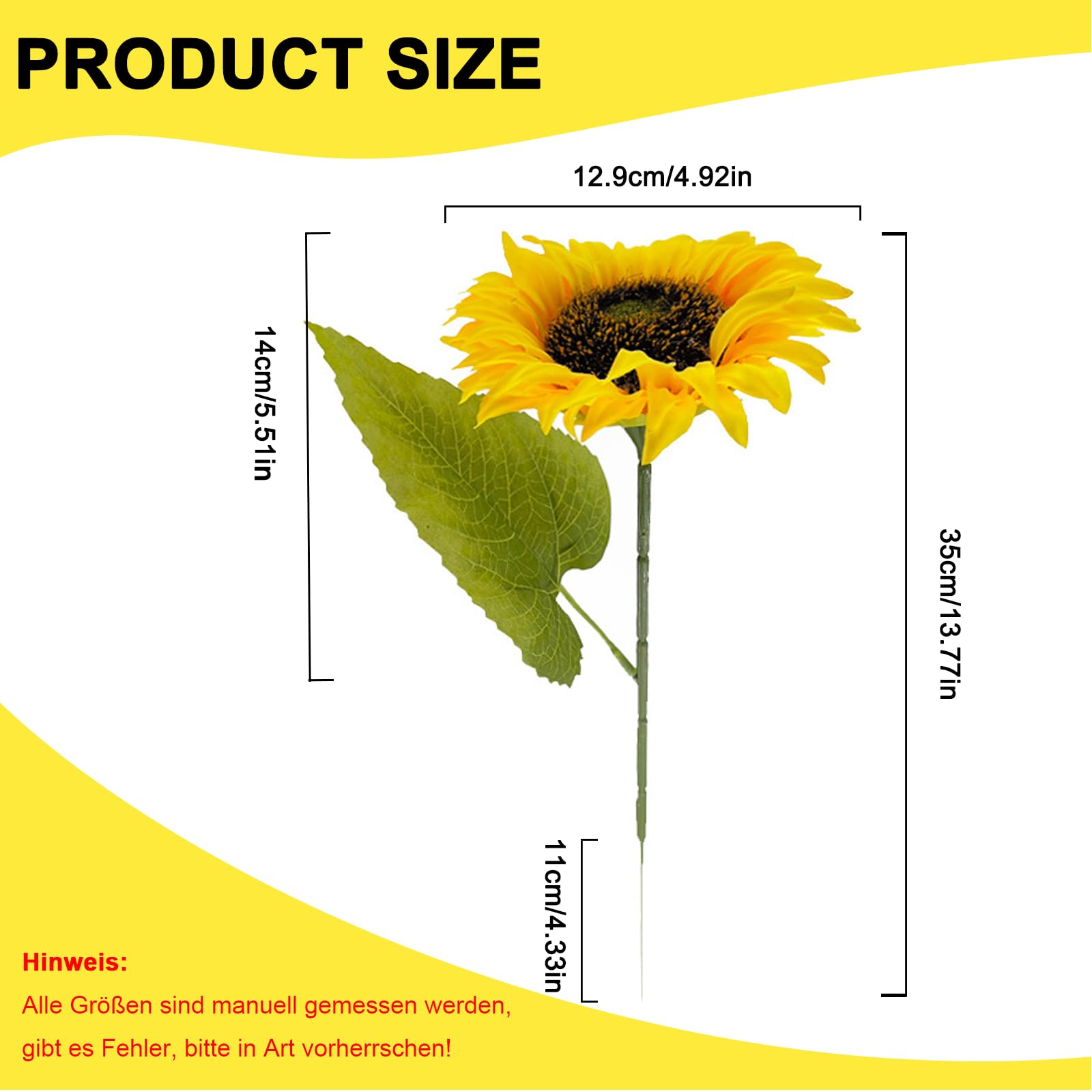 Lunyloer Artificial Sunflowers, 8pcs Single Stem Fake Sunflowers - Image 2