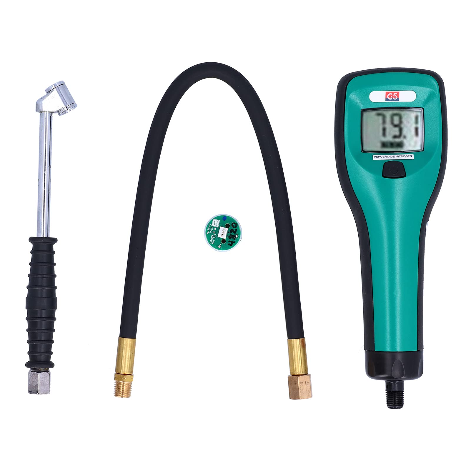 Analizador de Nitrógeno Portátil, Detector de Gas ABS de Aleación de Acero y Caucho para Probar la Pureza de los Neumáticos del Automóvil, con Función de Apagado Automático,