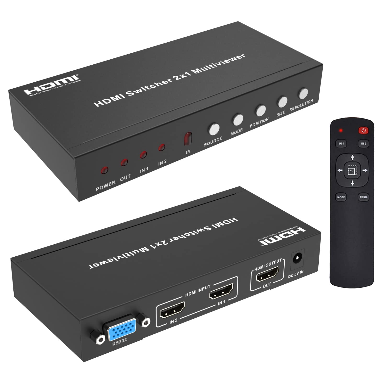 Amazon | BUNGPUNG HDMI 画面分割切替器 2入力1出力 1080P@60Hz 2画面