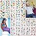 UniBaby7 20 feuilles Tatouages Temporaire pour Enfants, Tatouage Ephemere Enfant de Thème Dinosaure Sirène Respectueux de la peau étanche, Tatouage Enfant de Fête d'anniversaire Cadeau, Festivals