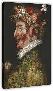 LLfgSE Spring, Giuseppe Arcimboldo's Mannerist Prints Poster Wall Art Decor Print Picture Paintings for Living Room Bedroom Decoration Style:Frame 12x18inch