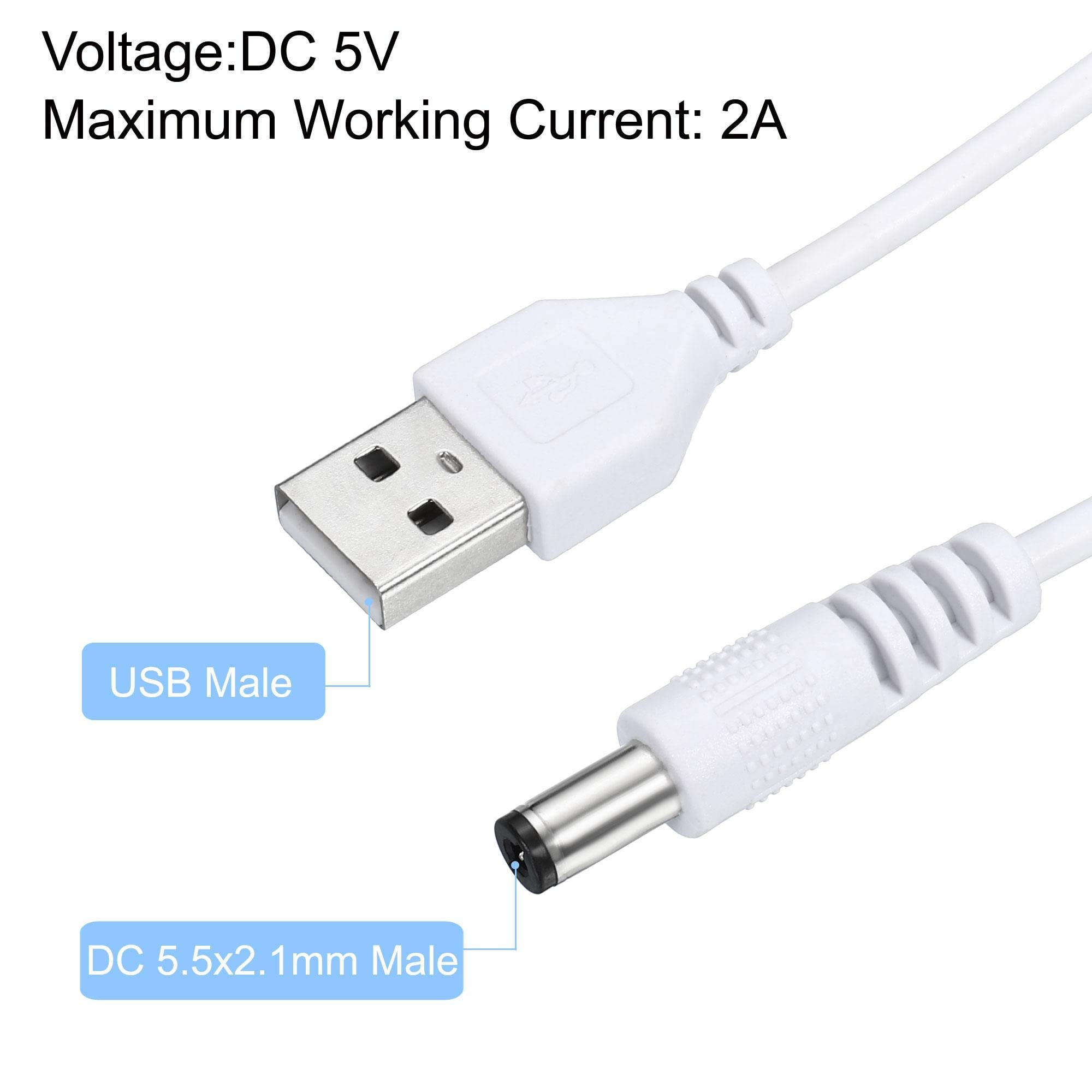 Sourcing Map Cavo USB Con Interruttore On/off, USB A Maschio A Type-C Maschio, 1 Metro, Bianco, 2 Pezzi - 6