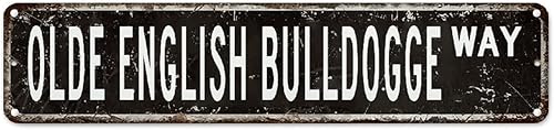 Letreros de metal vintage de Bulldogge inglés para garaje, letrero de estaño vintage para perro, mamá, dueño de mascotas, decoración de pared,