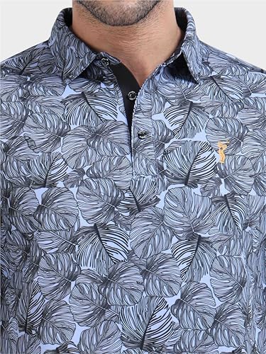Image of STELLERS Men's Printed Polo T-Shirt | Regular Fit| Feather Touch Feel | Odour Resistant | Wrinkle Free | Stretchable | Anti-Static