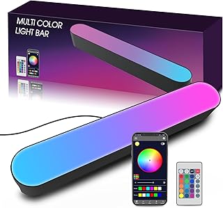 APEKX Smart App-Controlled RGB LED Light with Adjustable White/Color-Changing Ambient Mode, USB-Charging Remote Control for Bedroom, Home Office, Gaming & Indoor Ambiance (Black)
