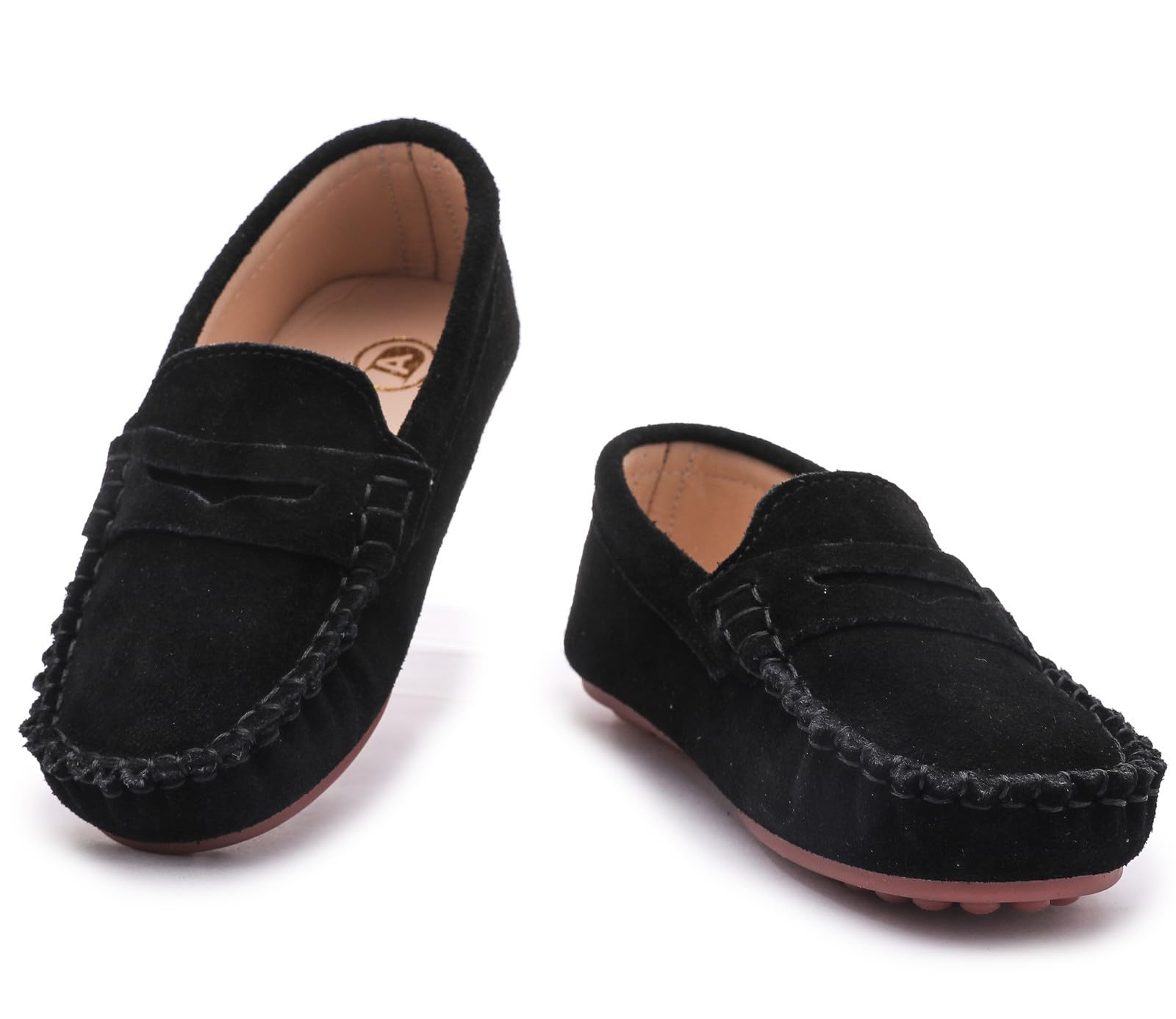DADAWEN Kids' Soft Suede Slip On Loafers