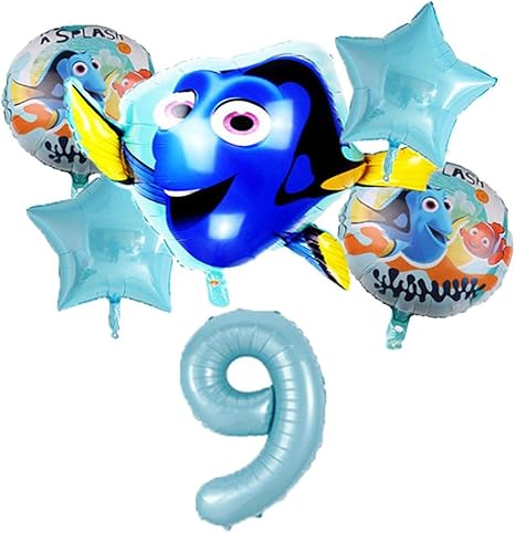 Amazon Co Jp バルーン気球風船 フォイル風船水中世界かわいいインフレータブルピエロ魚 海動物風船ベビーバース誕生日パーティー番号セット Color Number 9 おもちゃ