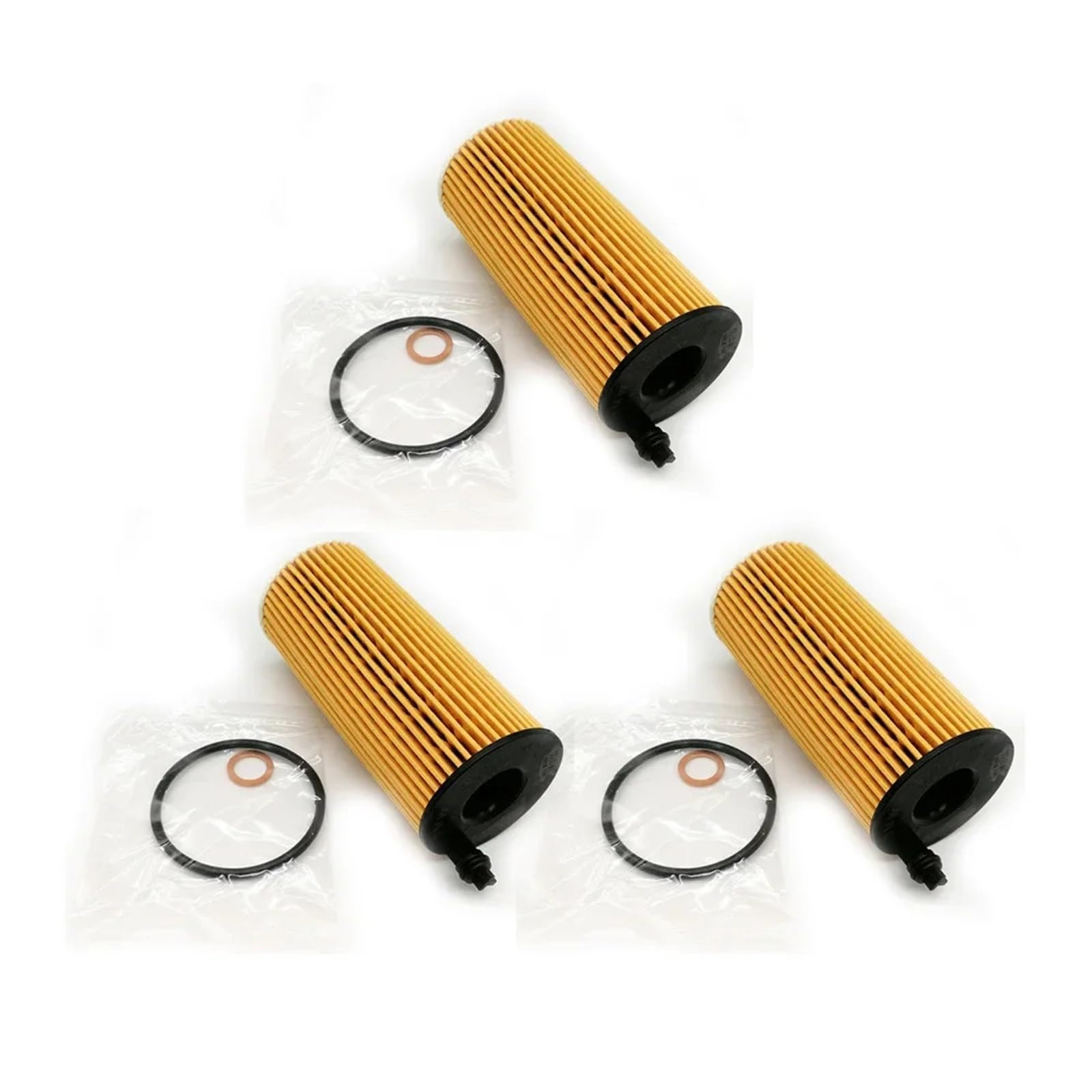 Filtro de aceite motor (6/3/1 piezas) compatible con N57 3.0L N47 2. 11428507683 X5 X3 328d 535d F06 F15 F21 F22 F34 F35 F80 Filtro de aceite(3Pcs)