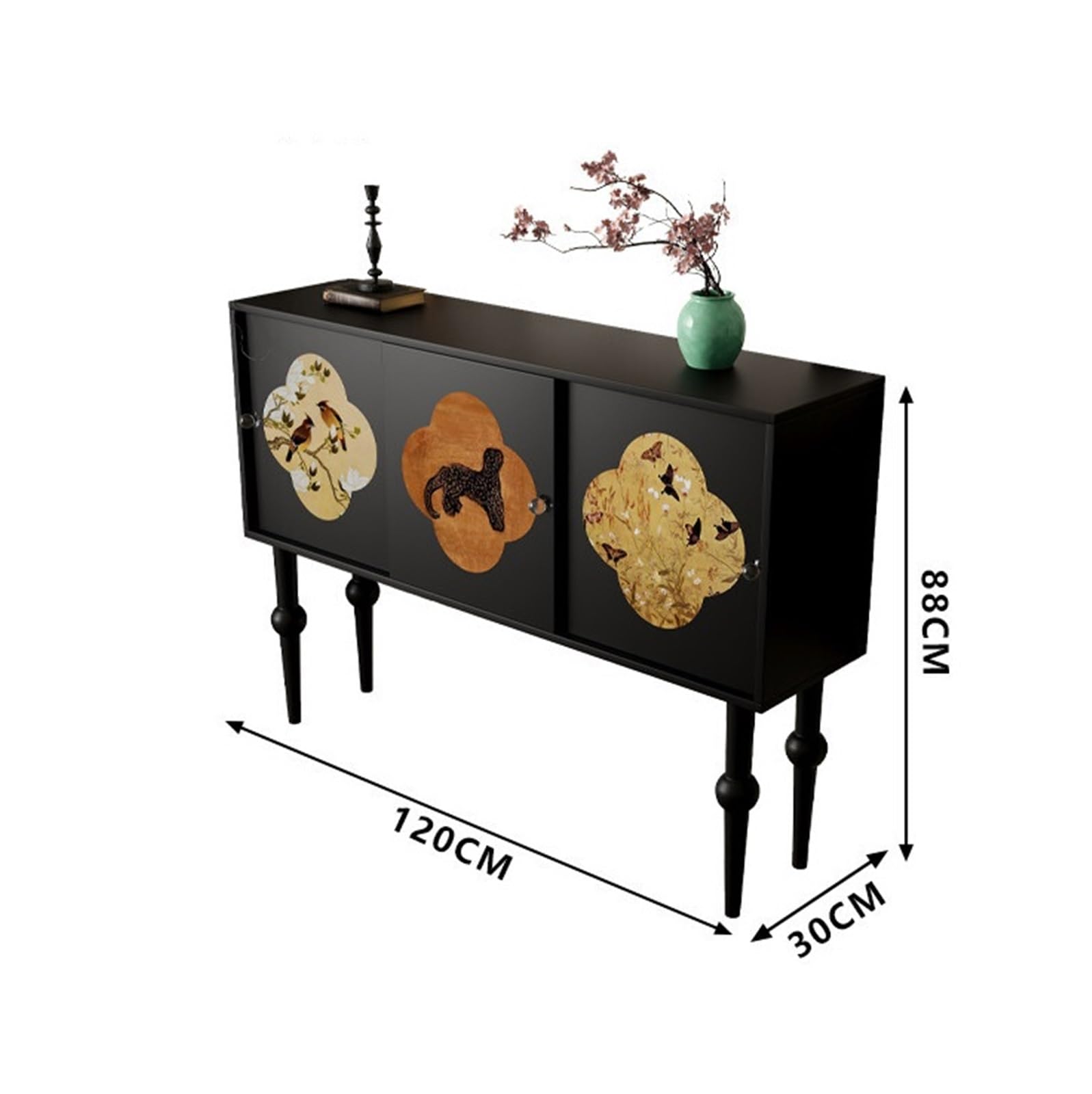 Kompaktowy stół ekspozycyjny Smalle Haltafel in Retrostijl Met Drie Kastdeuren Geschikt Als Wanddecoratie in de Hal 120 cm