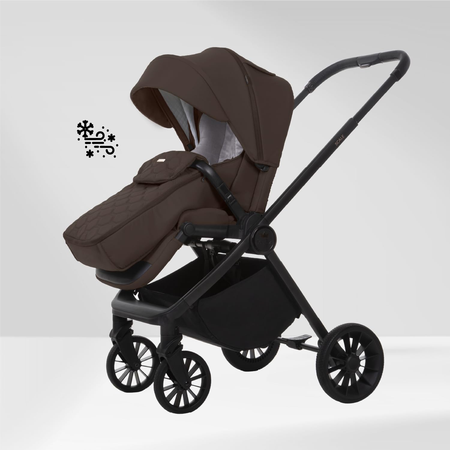 Babylux Passeggino Leggero da Viaggio SCALE, Funzione Reclinabile, Brownie | Passeggino Pieghevole, Manubrio Telescopico, Ripiegabile In Modo Compatto, Borsa Per Pannolini E Viaggio E Altri Accessori