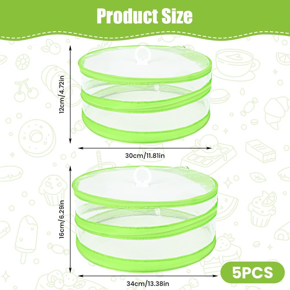 AOOWU 5 Pack Mesh Food Cover Tent Pop Up, Mesh Pop-Up Food Covers, Reusable & Collapsible Protectors Domes Food Nets - Image 2