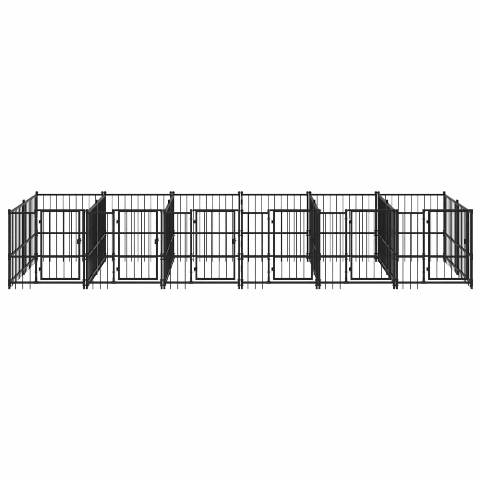 Homgoday Klatka dla psa, stalowa klatka dla psa na zewnątrz 11,26 m², klatka dla psa wewnętrzna klatka dla psa Kennel dla psów klatki dla psów ogrodzenie dla psa na zewnątrz model 3124583