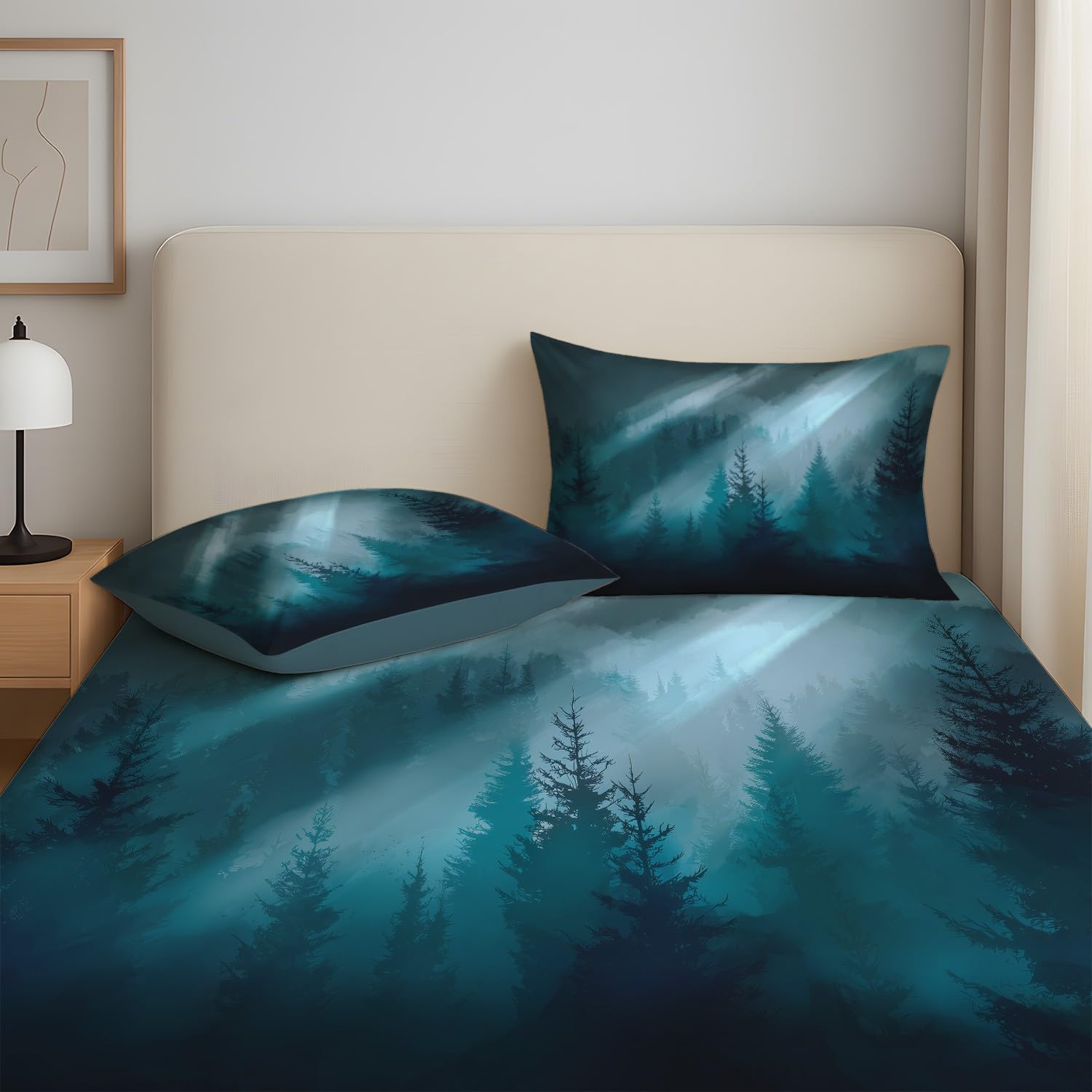 Juego de sábanas bajeras de 30 cm de profundidad, 3 piezas con 2 fundas de almohada para niños y adolescentes, microfibra suave, 135 x 190 cm