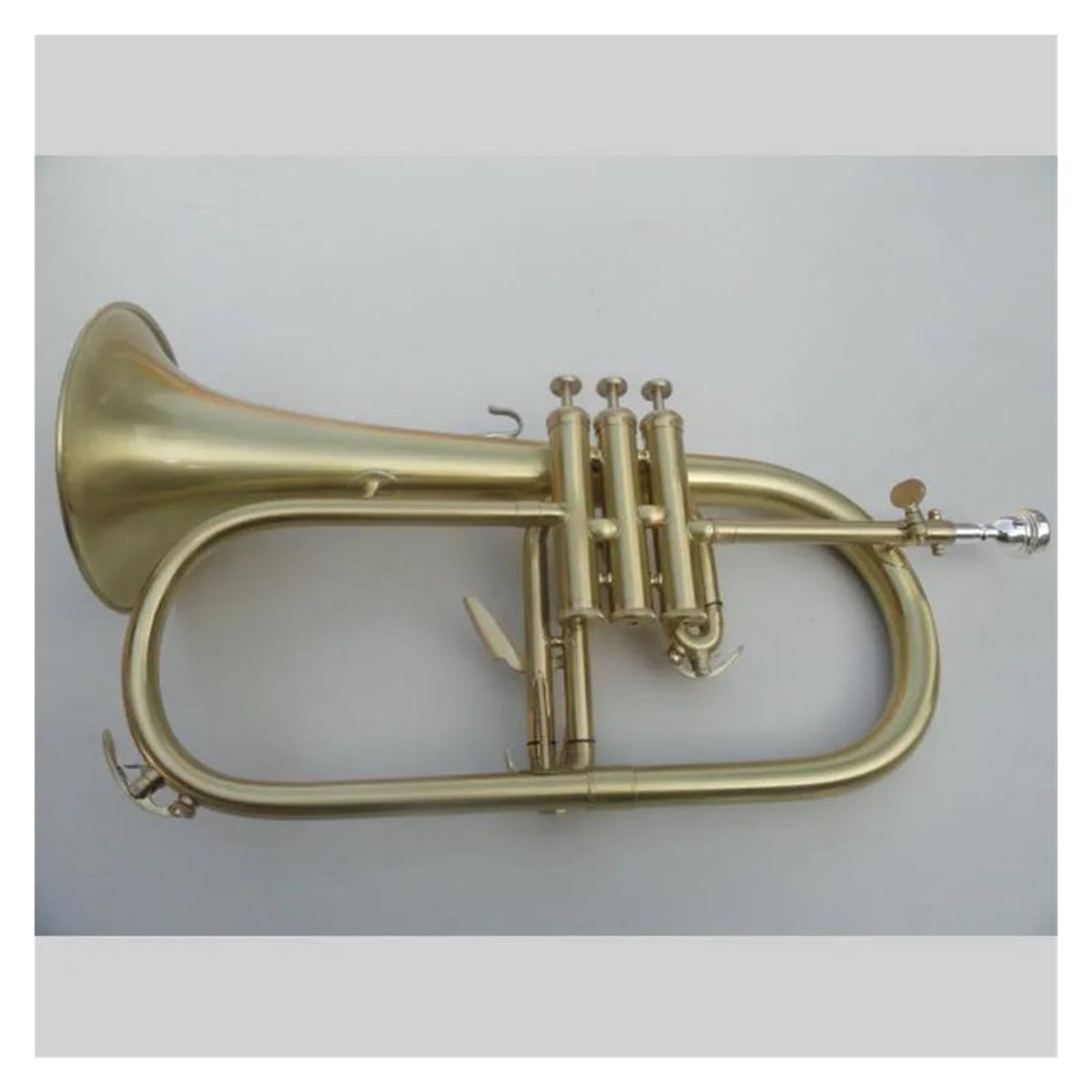 Flugelhorn Bb B Płaski instrument dęty Flugelhorn z twardą obudową, ustnikiem, szmatką i rękawiczkami