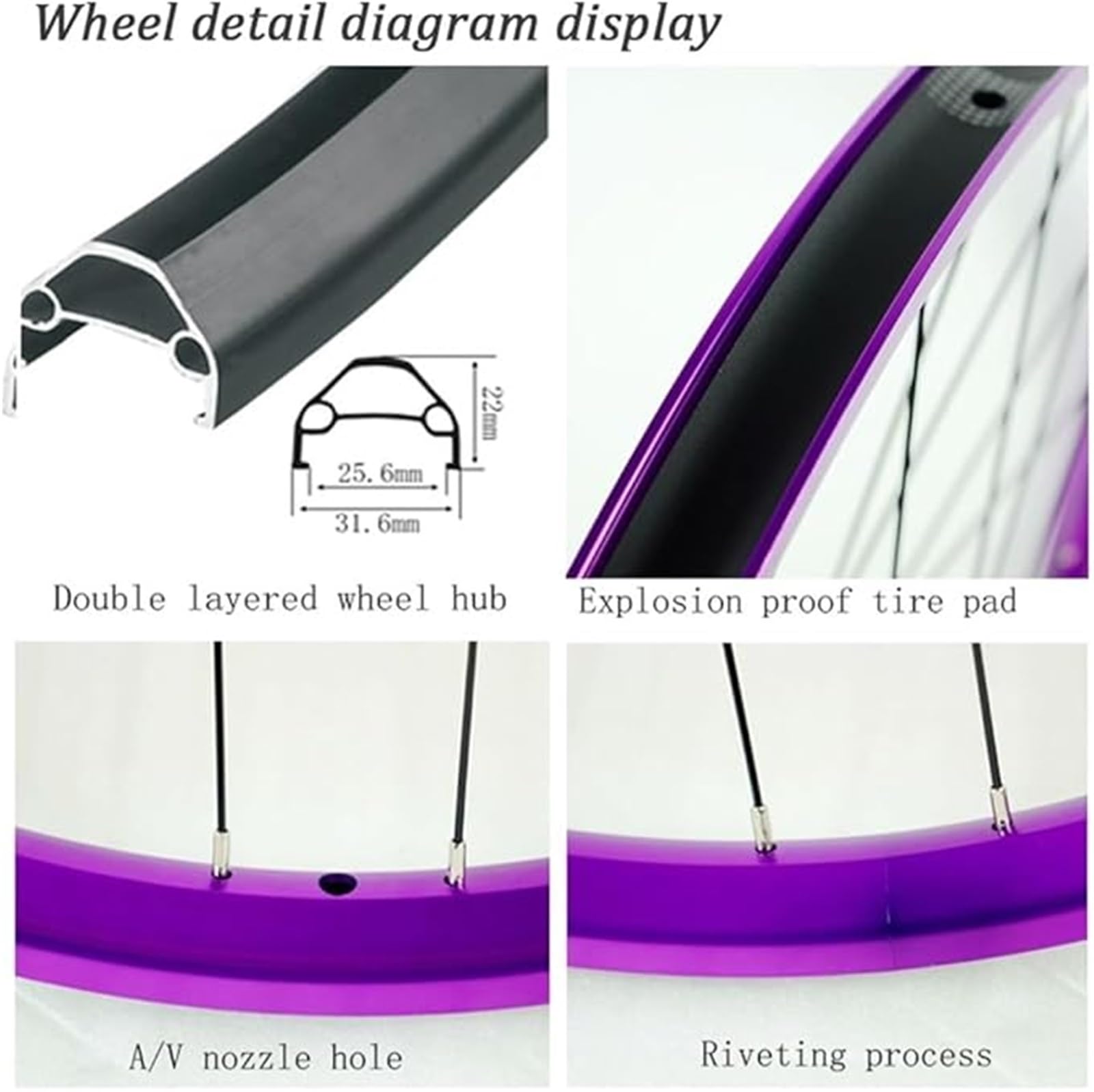 Fioletowe koła do roweru górskiego 26/27,5/29 cala, hamulec tarczowy ze stopu aluminium, oś przelotowa, 142 mm, 32 otwory, obręcz roweru MTB, 2150 g dla 8-12 prędkości