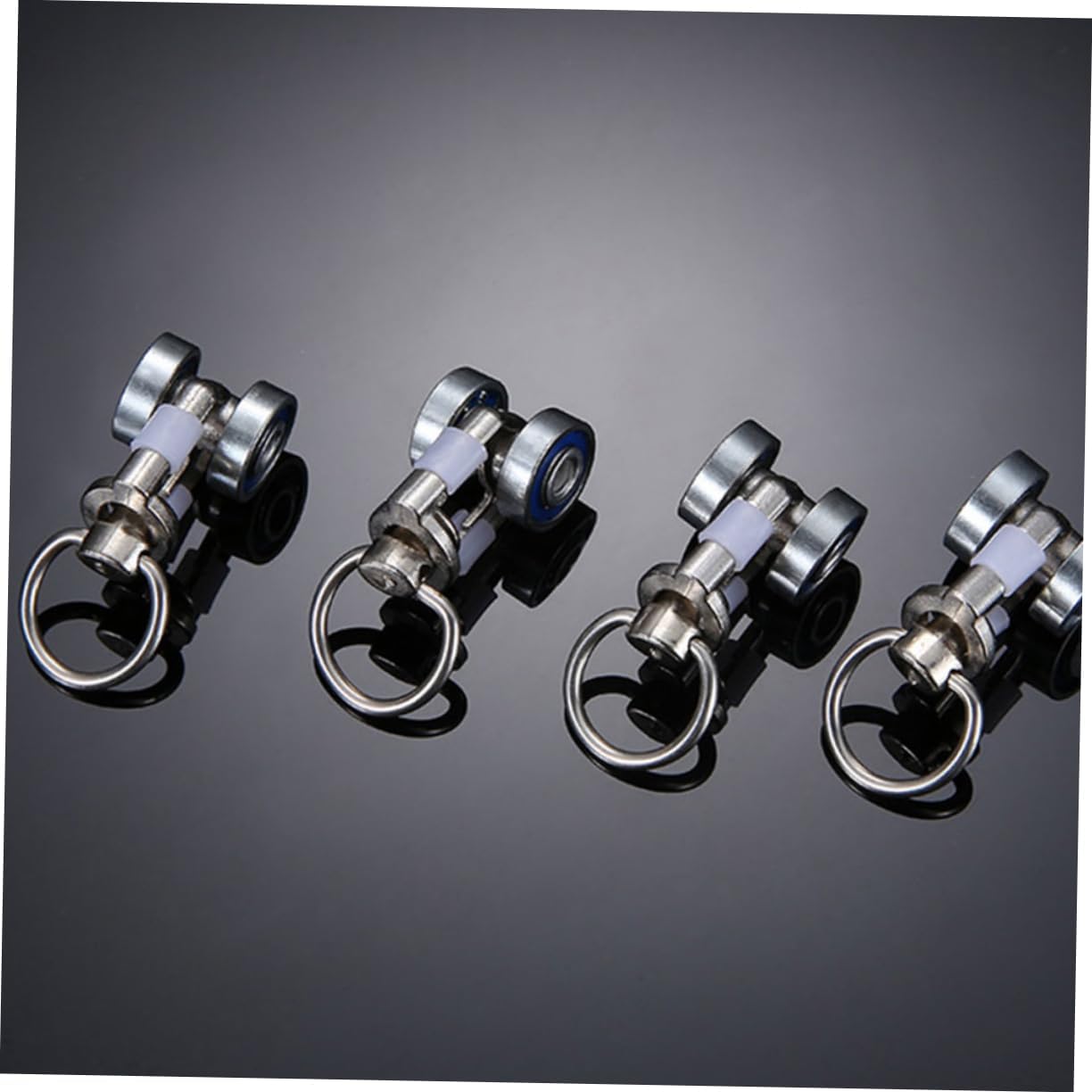Alipis 100pcs Twin Wheeled Carriers Silent Gliders Metal Curtain Track Rollers Easy Movement