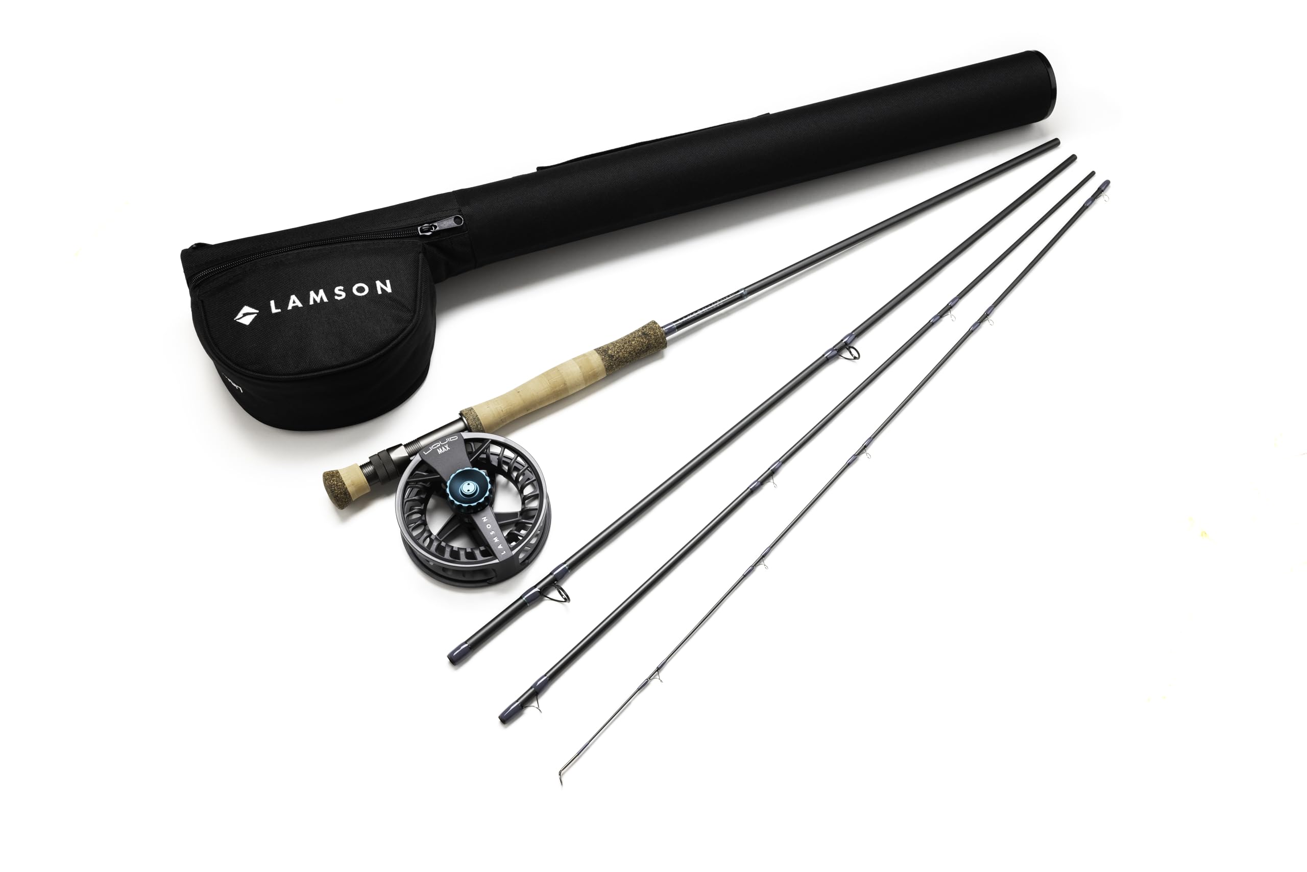 LAMSON | Liquid Max Combo 10wt. Fast Action Fly Fishing Rod and Reel | Saltwater + All Water | Cordura Travel Tube & Padded Reel Case | 9 Foot 4-Piece| Fighting Butt | Fly Line Not Included