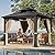 DWVO 10x10ft Hardtop Gazebo Double Roof with Nettings and Curtains, Heavy Duty Galvanized Steel Outdoor Vertical Stripes Roof for Patio, Backyard, Deck, Lawns, Brown