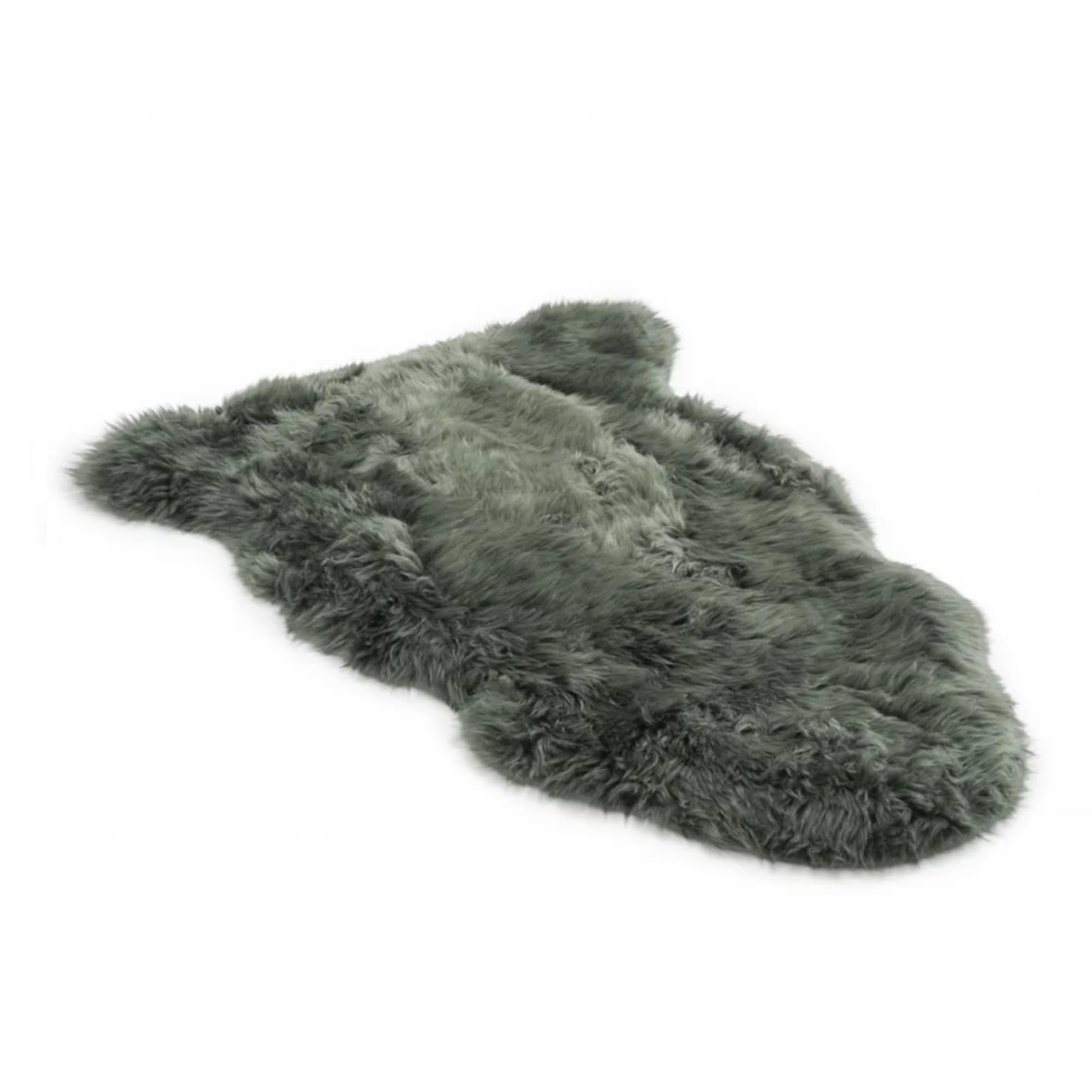 Luxury Genuine Sheepskin Rug – 100% Real Wool Natural Soft Silky Fluffy Hide, Premium Sheepskin Throw for Bedroom, Sofa or Floor, Warm & Breathable Home Décor Accent (90 x 60 cm) (Green)