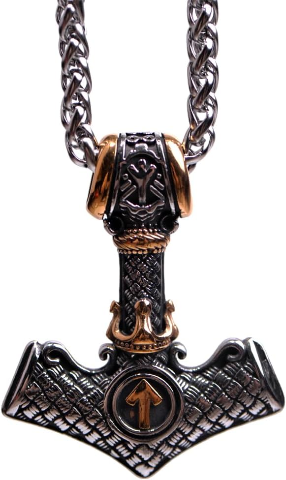Norse Viking Thor Hammer Necklace Mjolnir Necklace for Men Talisman Jewelry - Image 2