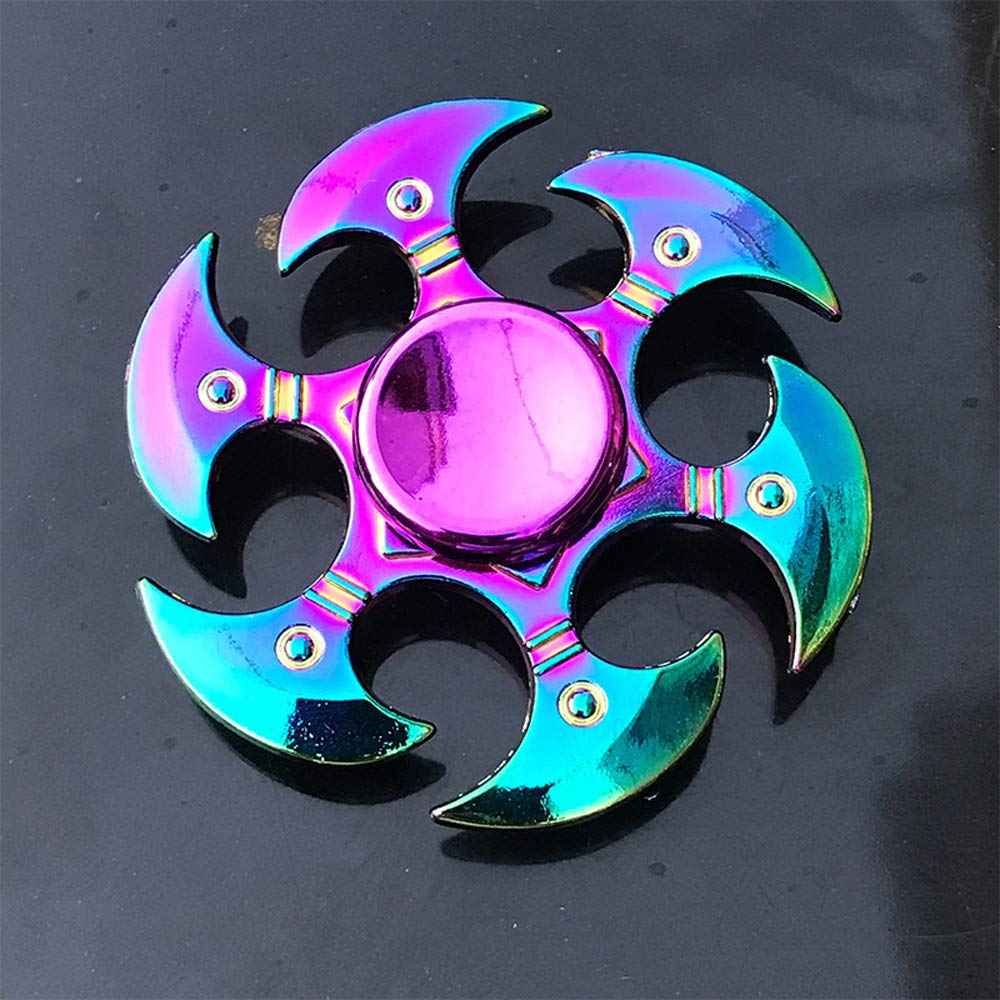 Tritow Fidget Hand Spinner Ultra Durable Zinc Spiner Anti-Anxiety Toy Of Spinners Focus Relieves Stress ADHD Finger Spinner EDC Anti Anxiety Gift For Kids Adults (6-spin Axe)