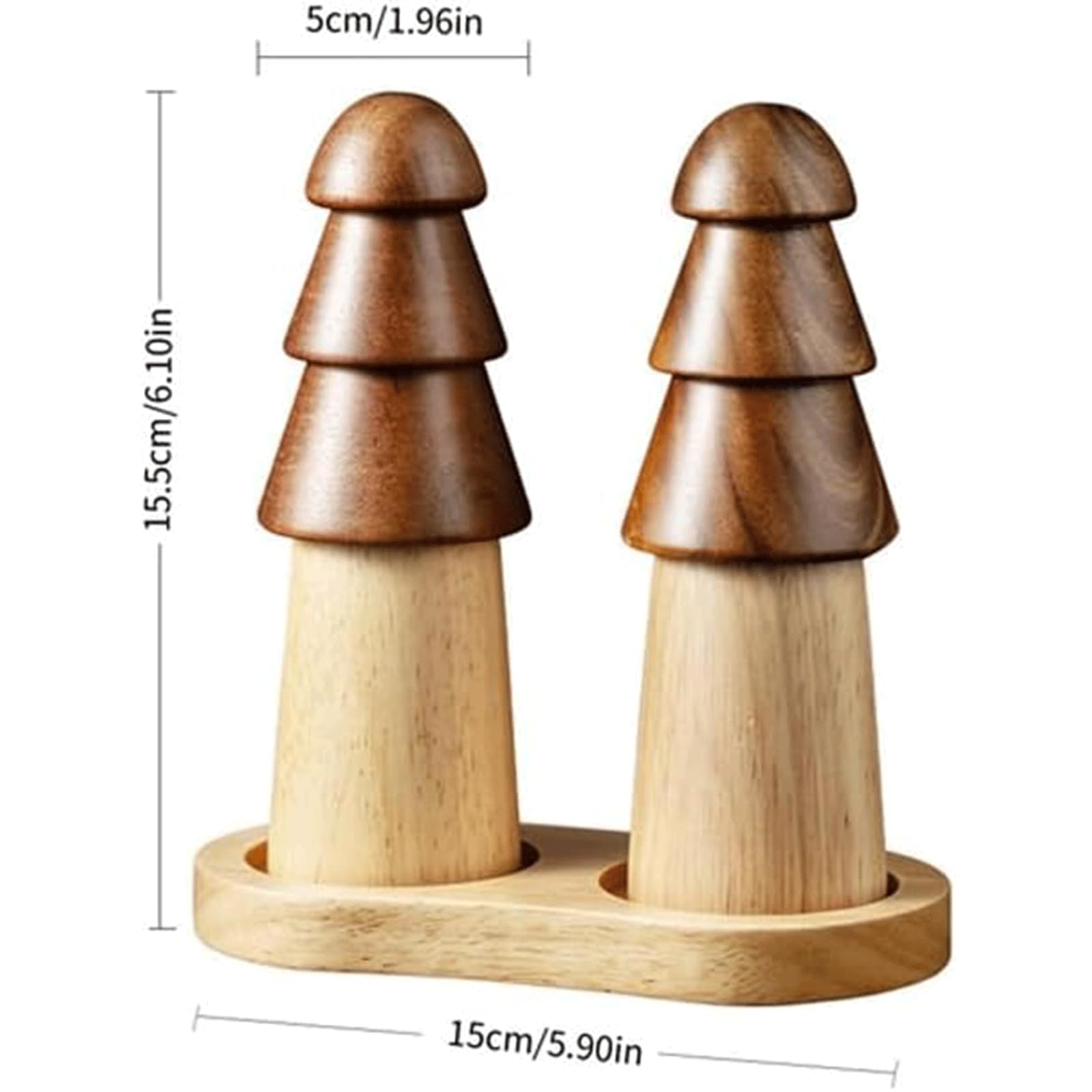 Macinapepe da Cucina Set macina Sale e Pepe con Base in Legno Macina Sale Marino per Mantenere la Bottiglia di condimento per macina spezie asciutta e Fresca
