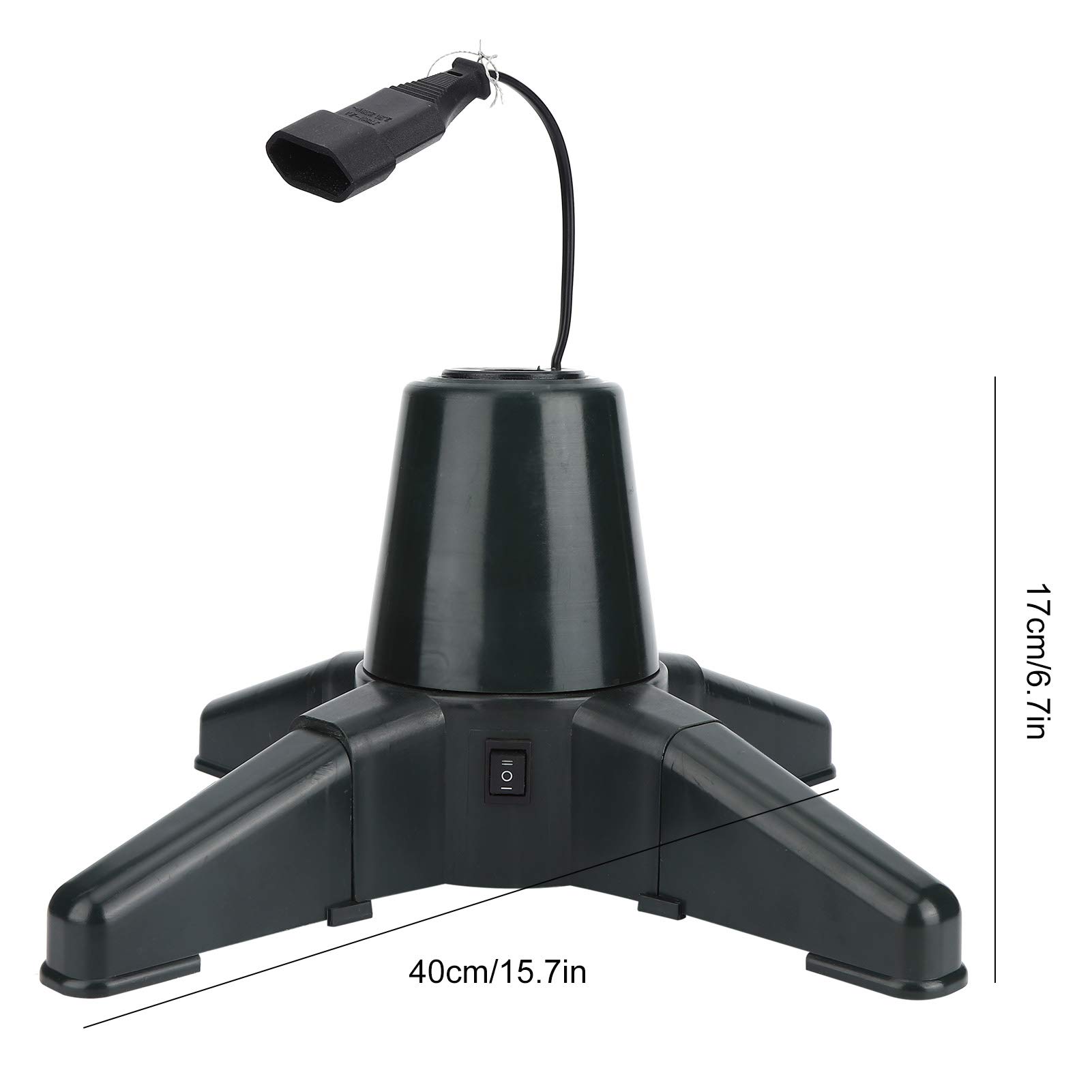 Soporte para árbol de Navidad, Base Giratoria Eléctrica de 360 ​​grados para Decoración del Hogar, con 3 Ajustes para Rotación Ajustable y Control de Luz (40CM)