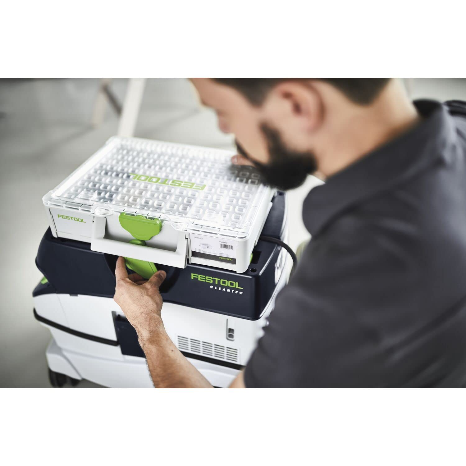 Festool Systainer Organizer SYS3 ORG M 89 - Sortimentkasten mit 6 Boxen | Modulare Kleinteileboxen mit transparentem Deckel, 20 kg Traglast und Stapelfunktion im Festool Werkstatt-System
