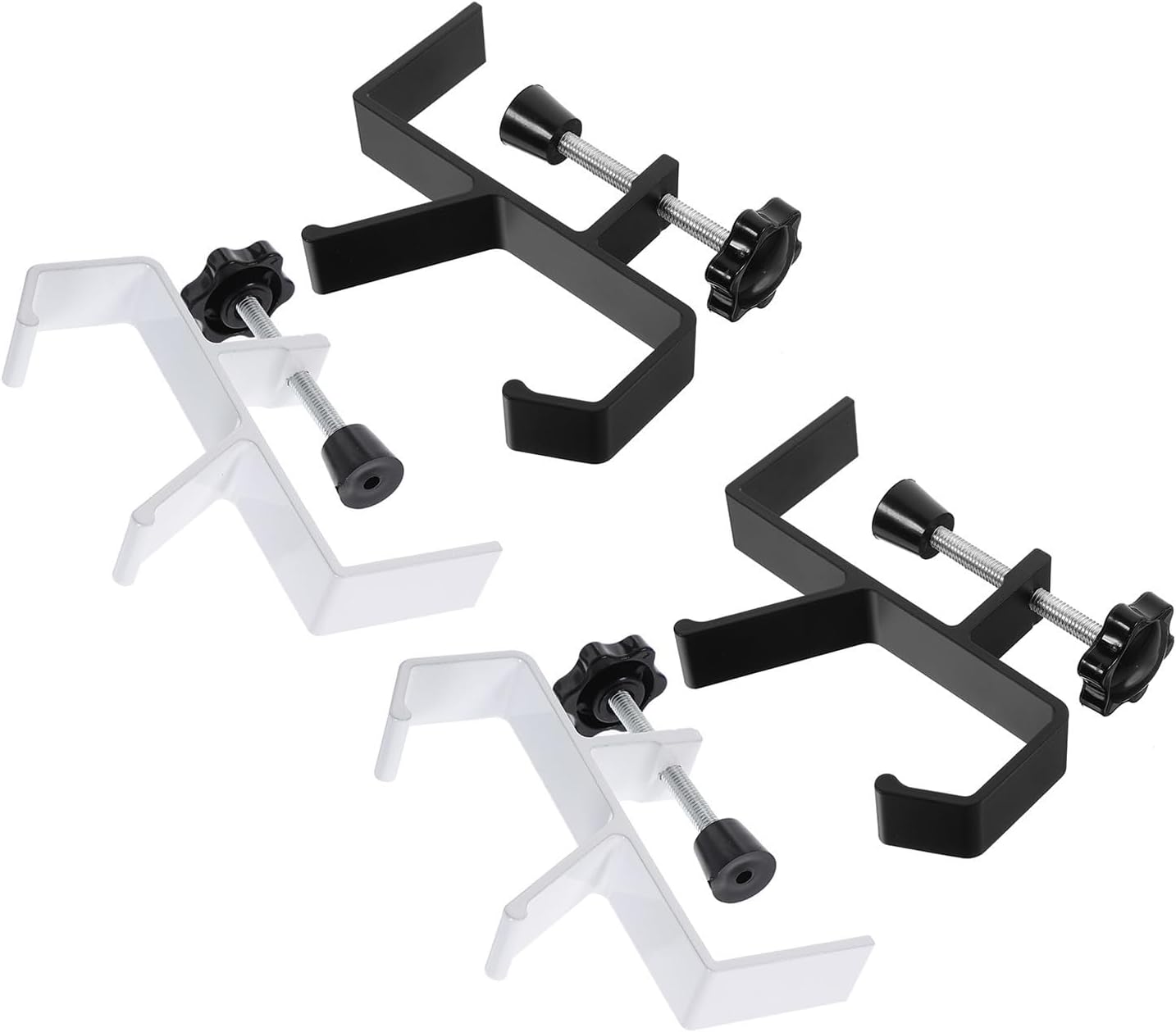 Adjustable Clamp-on Under Desk Hook Portable Desk Mount Hook 4pcs Aluminium Alloy with Easy Installation and No-Damage Design for Headphones and Bags for Home Organization