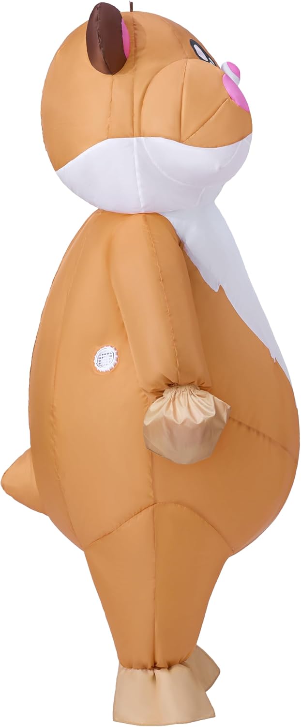 Spooktacular Creations Adults Halloween Inflatable Costumes, Women Hamster Blow-up Costume with Gloves, Full Body Hamster Inflatable Suit for Halloween Cosplay Parties - Image 3