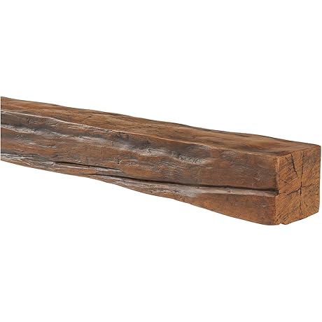 Rustic Floating Faux Wood Beam Mantel by [Brand Name]