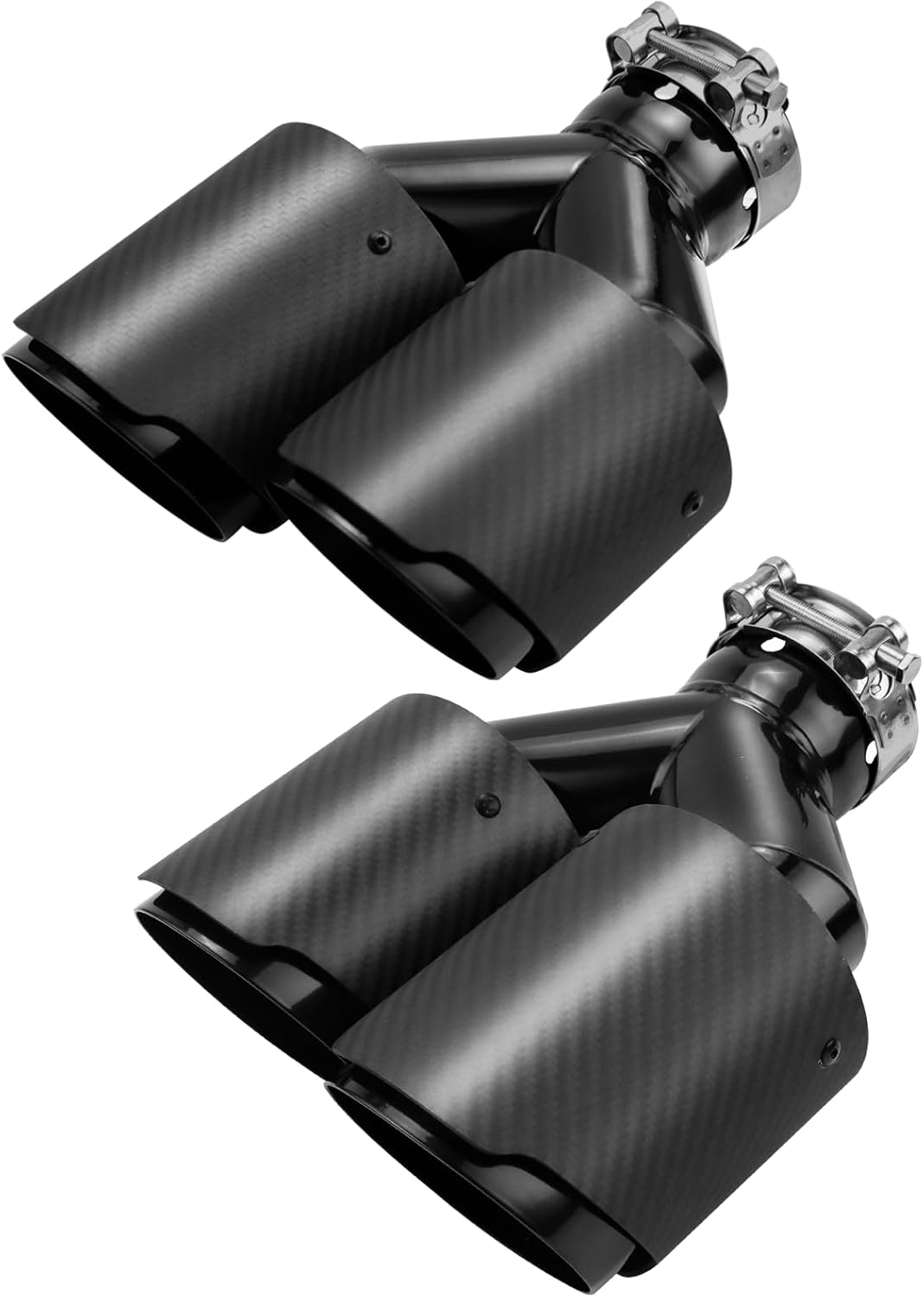 LCGP Carbon Fiber Dual Exhaust Tip 2.5" Inlet to Dual 3.5" Outlets
