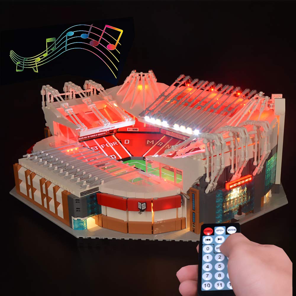 LODIY Upgrade RC Sound LED Light Kit for Manchester United Old Trafford Football Stadium - compatible with Lego 10272 (Not Include Model)
