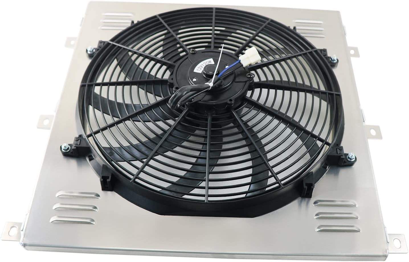 CC5100 Aluminum Radiator Shroud with Electric Fan for 1947-1954 Chevy Truck 3100 3600 3700 3.5L 3.8L L6 1x16" Fans Thermostat Relay Kit 1947 1948 1949 1950 1951 1952 1953 1954 48 49 50 51 52